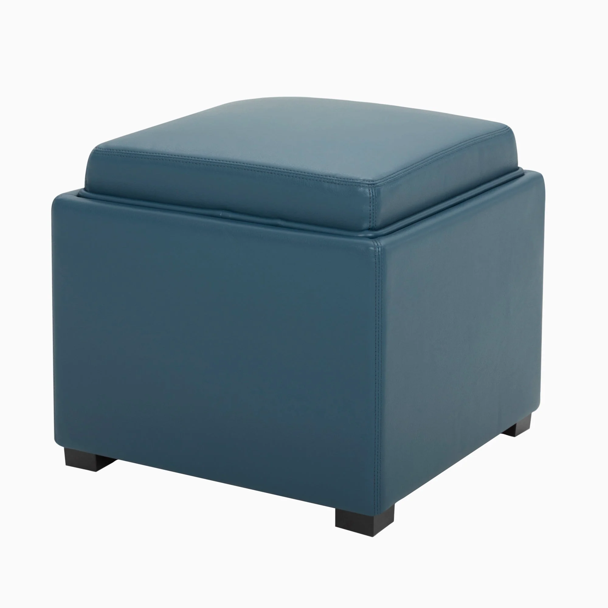 Cube Storage Ottoman - Fabric & Leather - Image 7