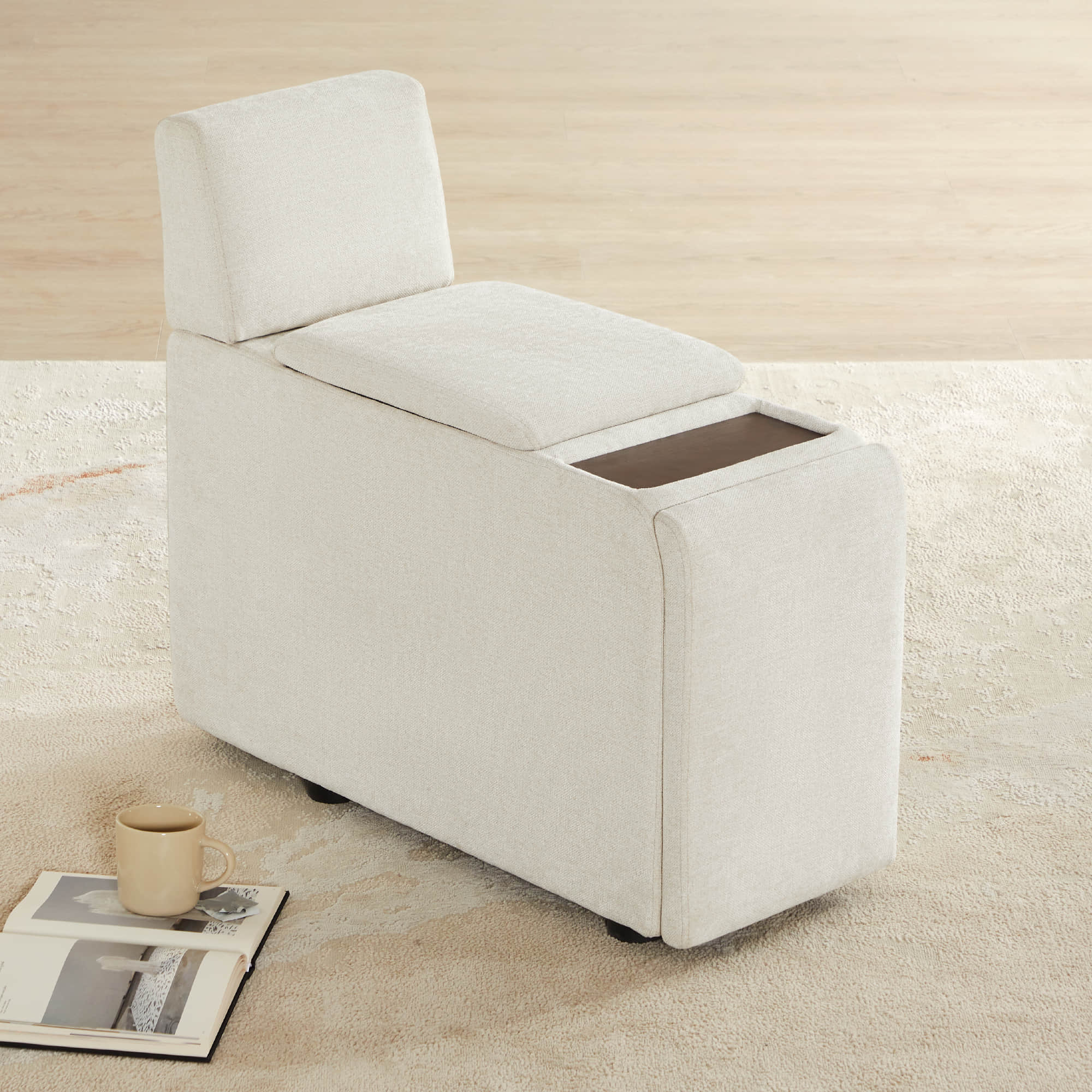 Delaney 6-Seat Modular Sofa Chaise with Storage Ottomans - Image 13