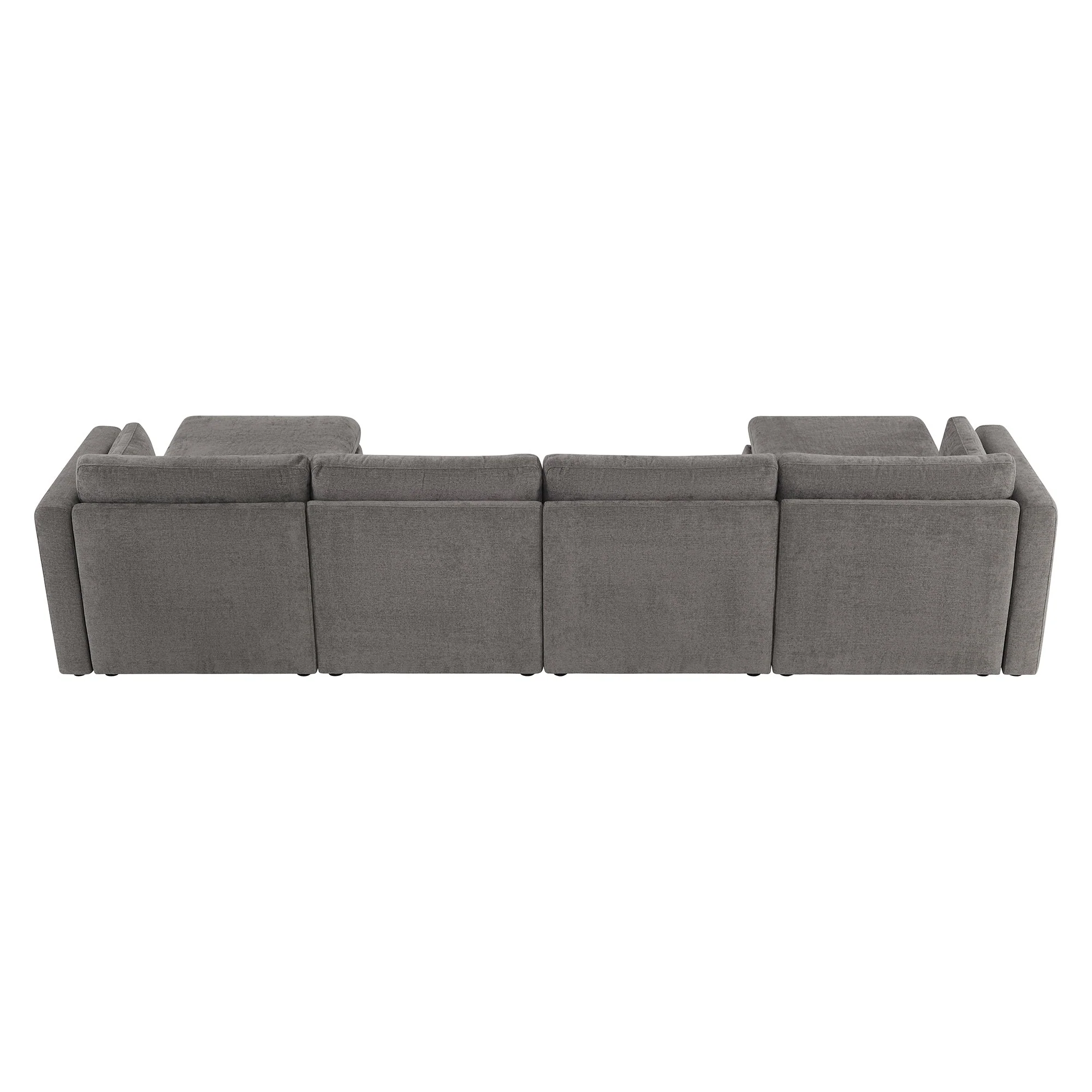 Delaney 6-Seat Modular Sofa Chaise with Storage Ottomans - Image 41