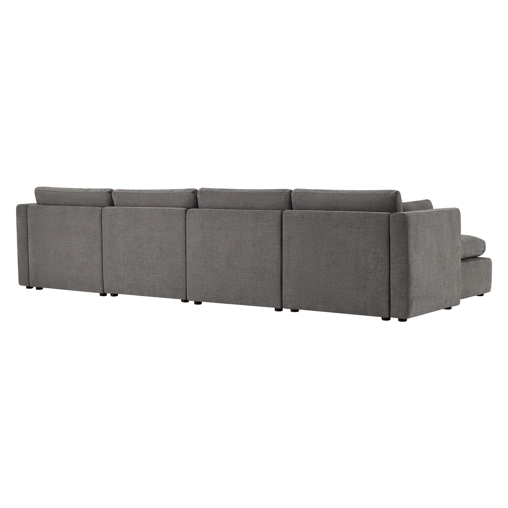 Delaney 6-Seat Modular Sofa Chaise with Storage Ottomans - Image 43