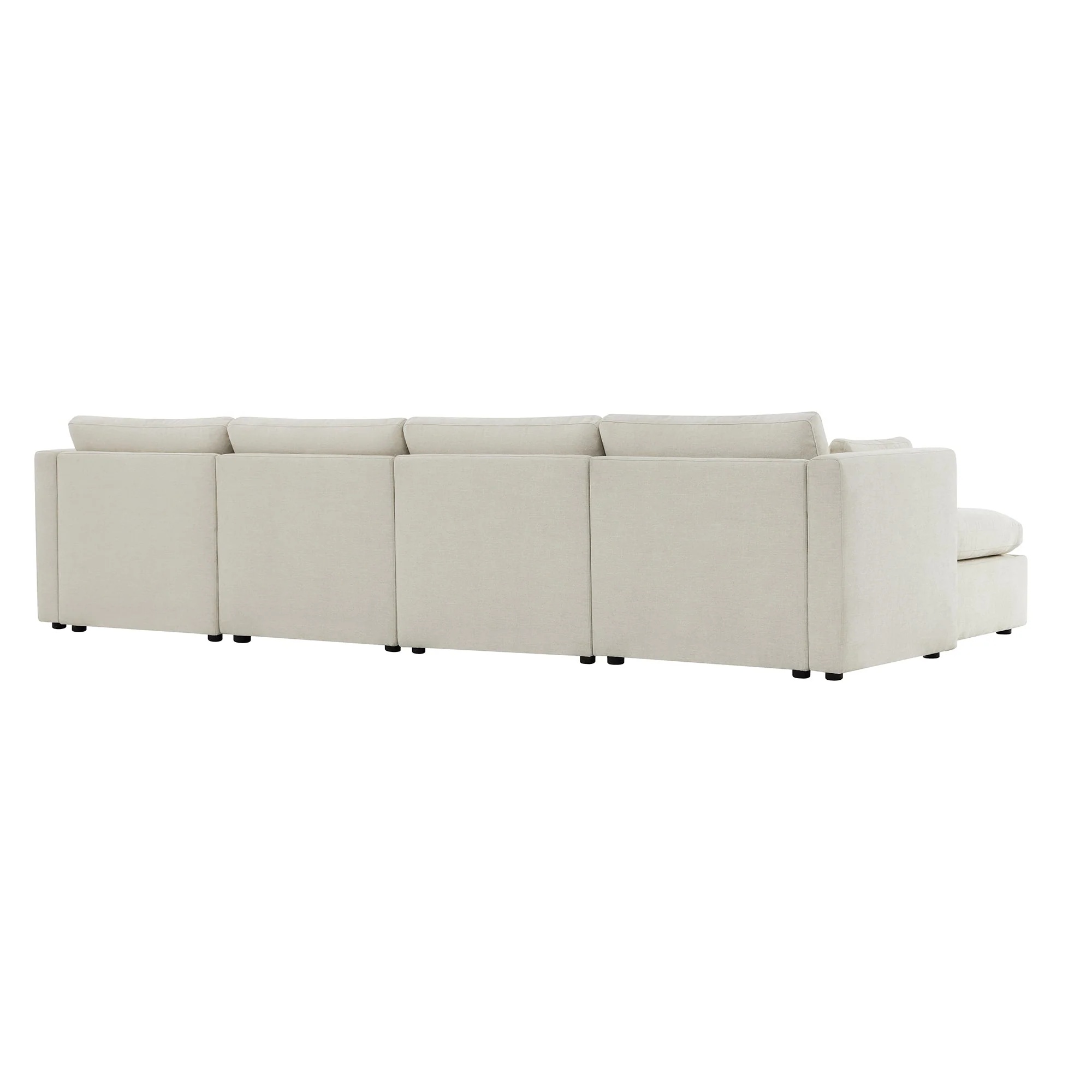 Delaney 6-Seat Modular Sofa Chaise with Storage Ottomans - Image 6