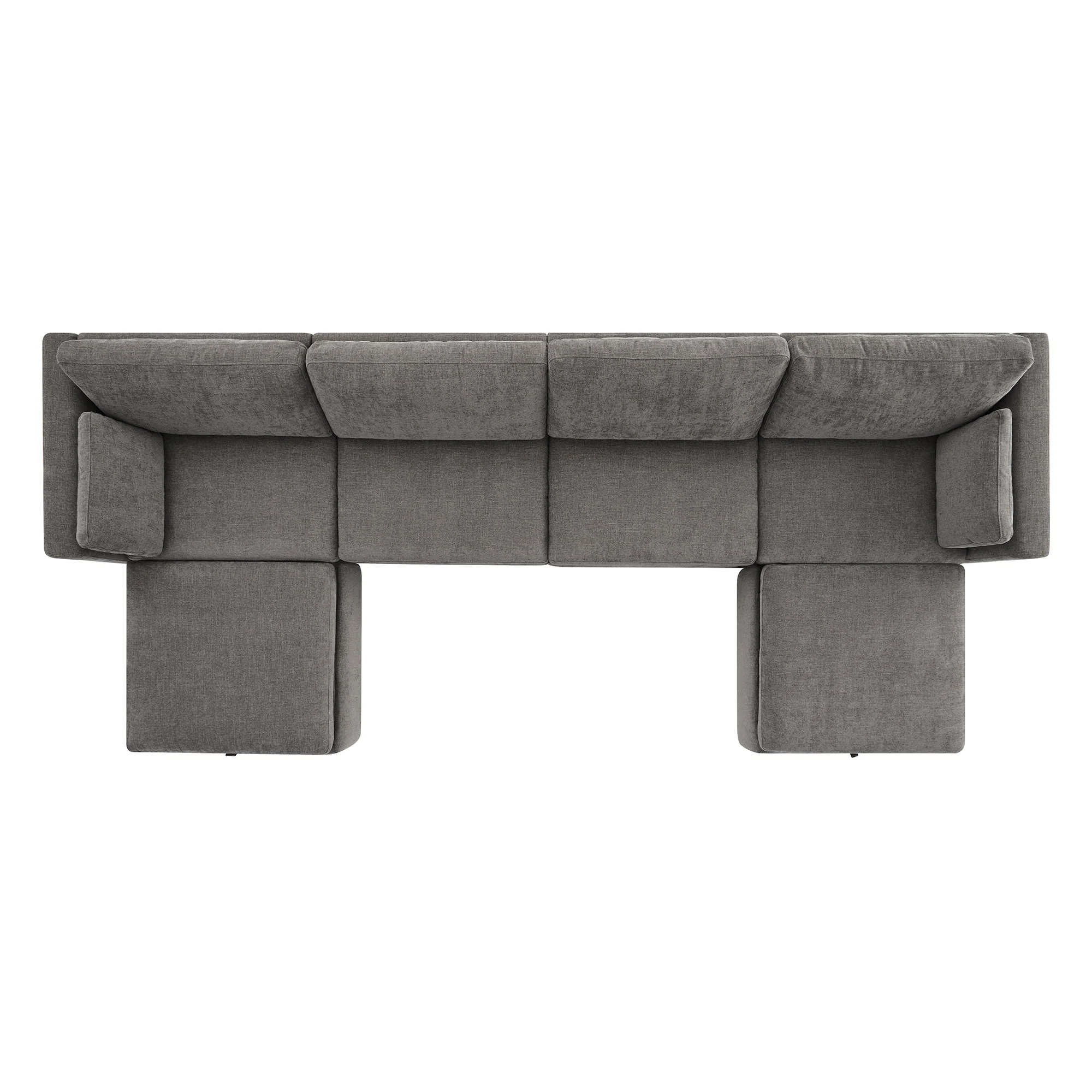 Delaney 6-Seat Modular Sofa Chaise with Storage Ottomans - Image 74