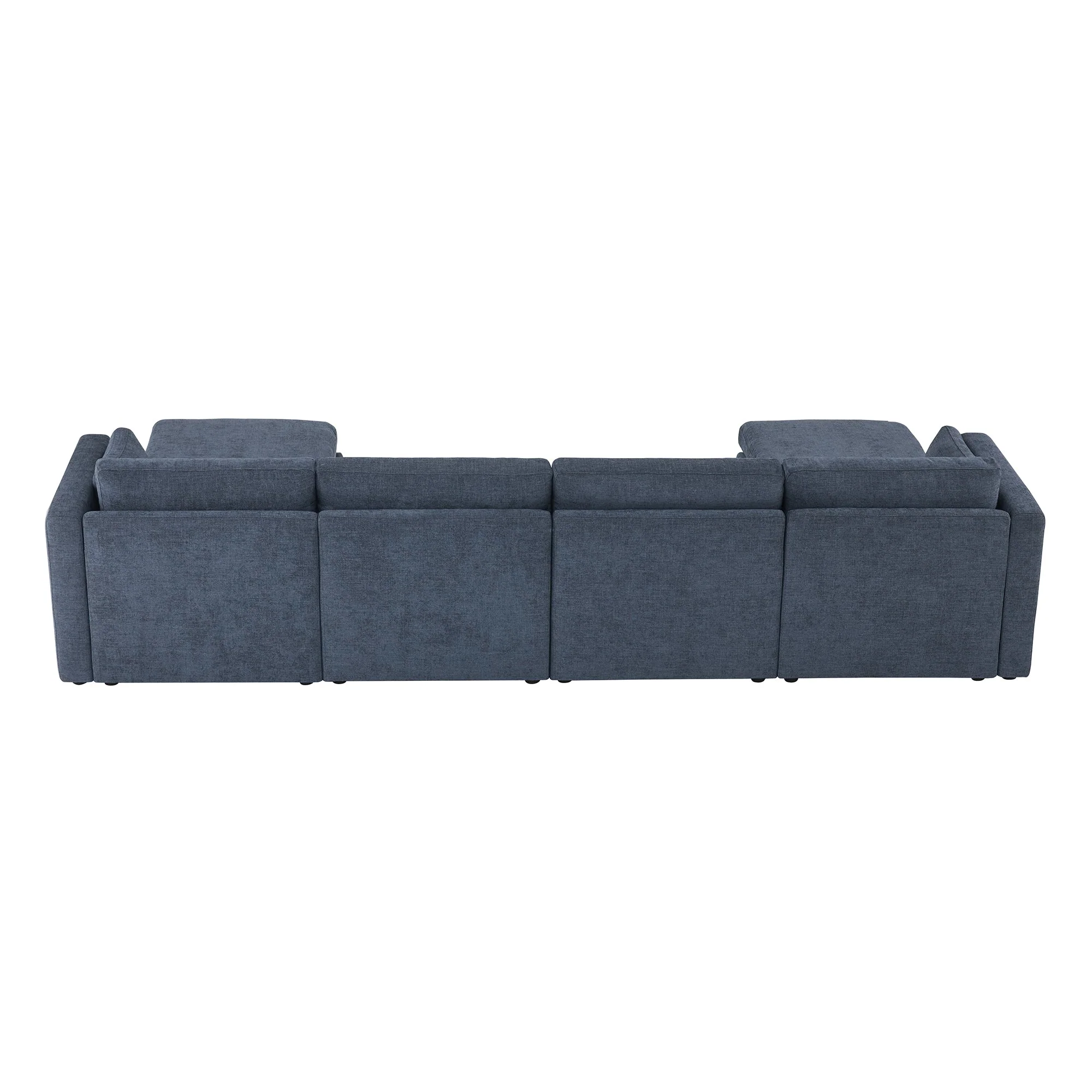 Delaney 6-Seat Modular Sofa Chaise with Storage Ottomans - Image 97
