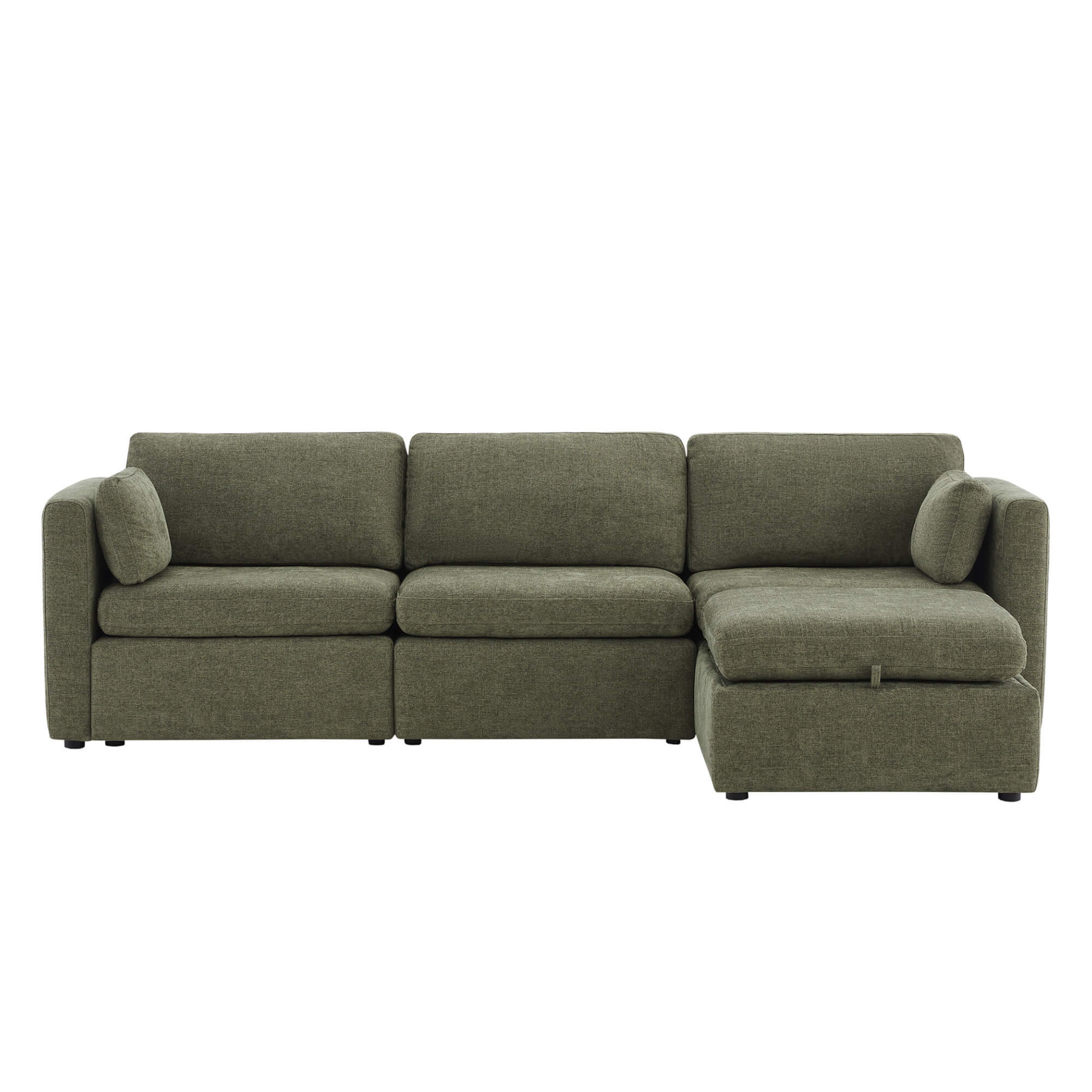 Delaney 4-Seat Modular Sofa Chaise with Storage Ottoman - Image 107