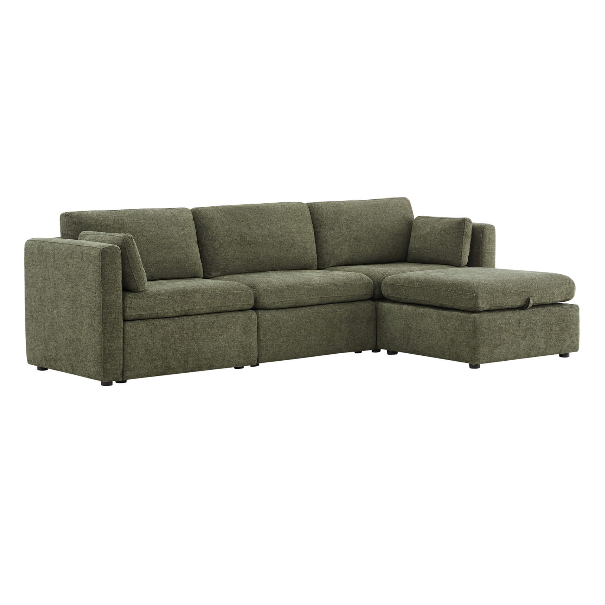 Delaney 4-Seat Modular Sofa Chaise with Storage Ottoman - Image 109