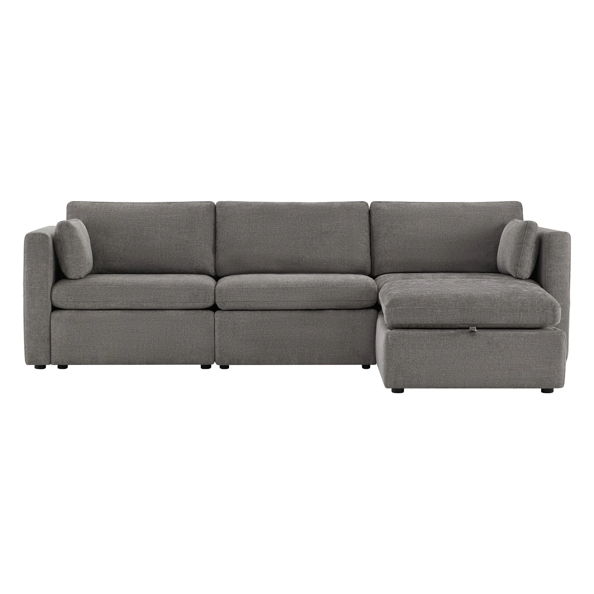 Delaney 4-Seat Modular Sofa Chaise with Storage Ottoman - Image 38