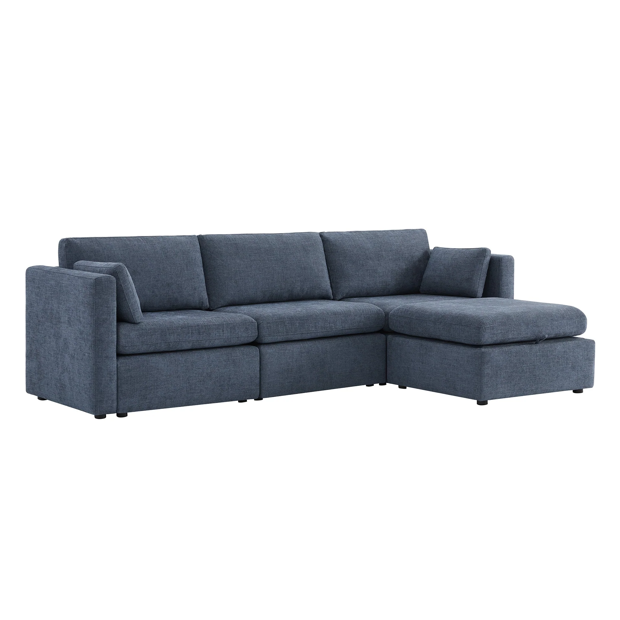 Delaney 4-Seat Modular Sofa Chaise with Storage Ottoman - Image 98
