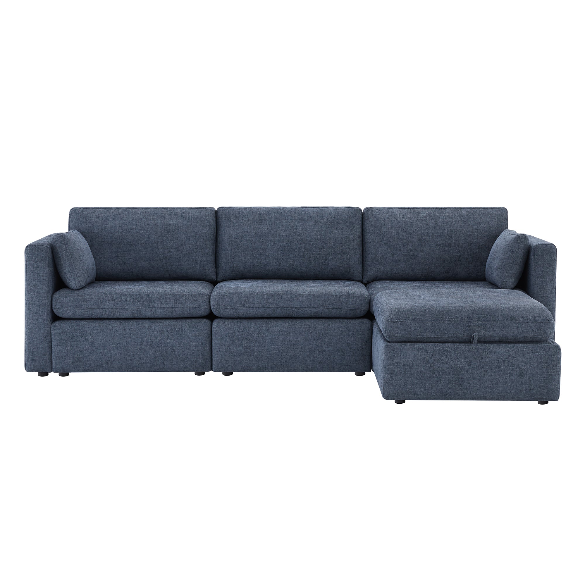 Delaney 4-Seat Modular Sofa Chaise with Storage Ottoman - Image 99