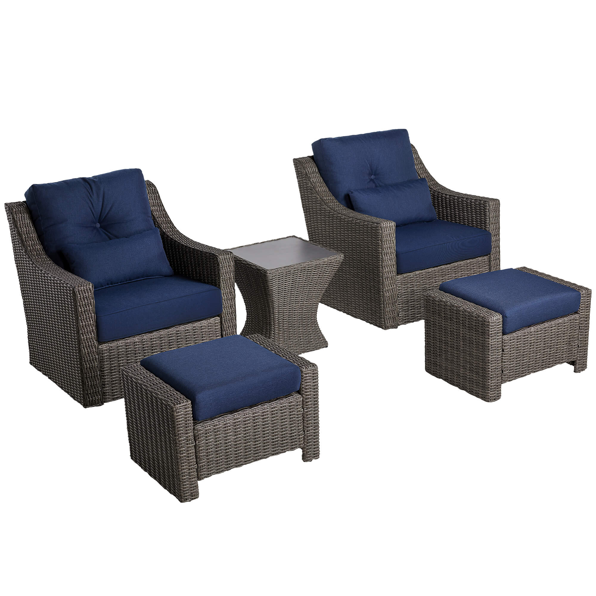 Elara Rattan Outdoor 5-Piece Patio Set - Image 13