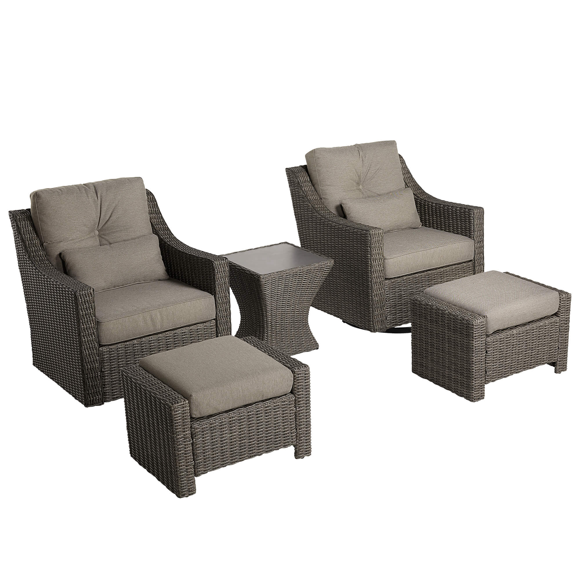 Elara Rattan Outdoor 5-Piece Patio Set - Image 15