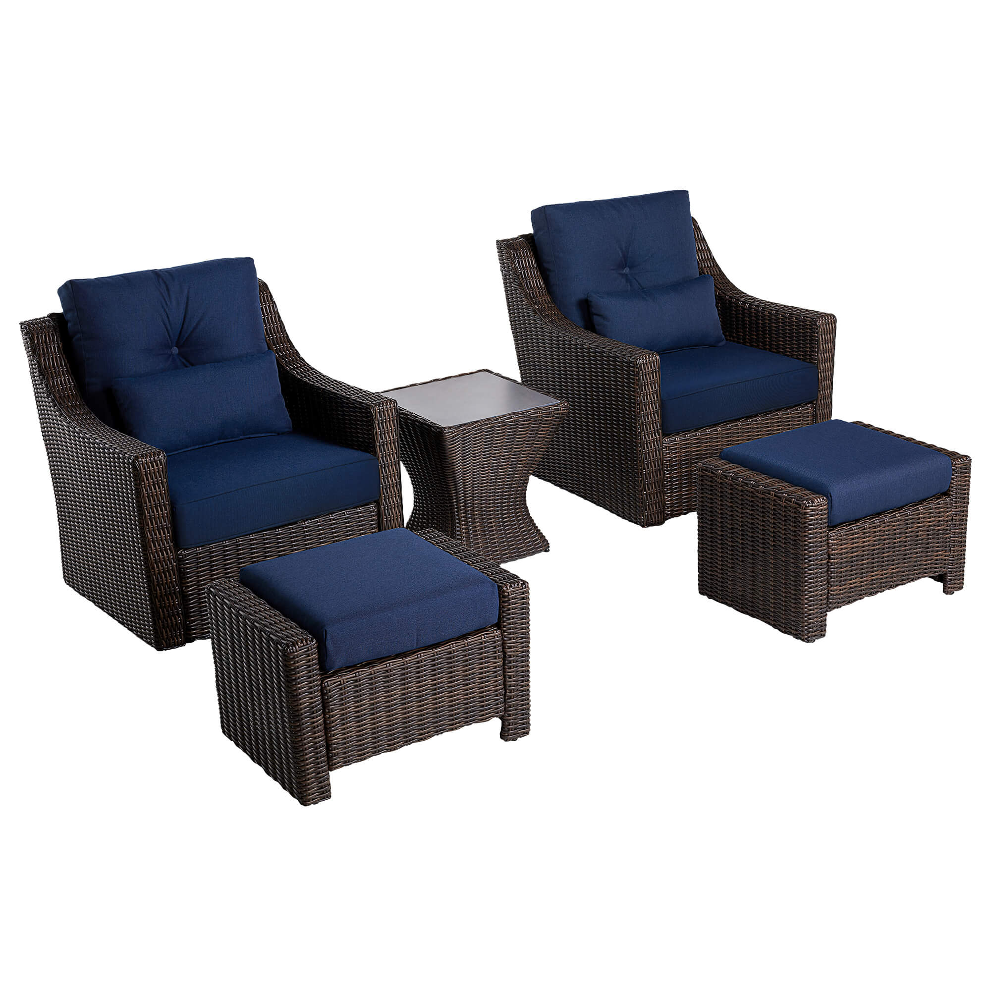 Elara Rattan Outdoor 5-Piece Patio Set - Image 6