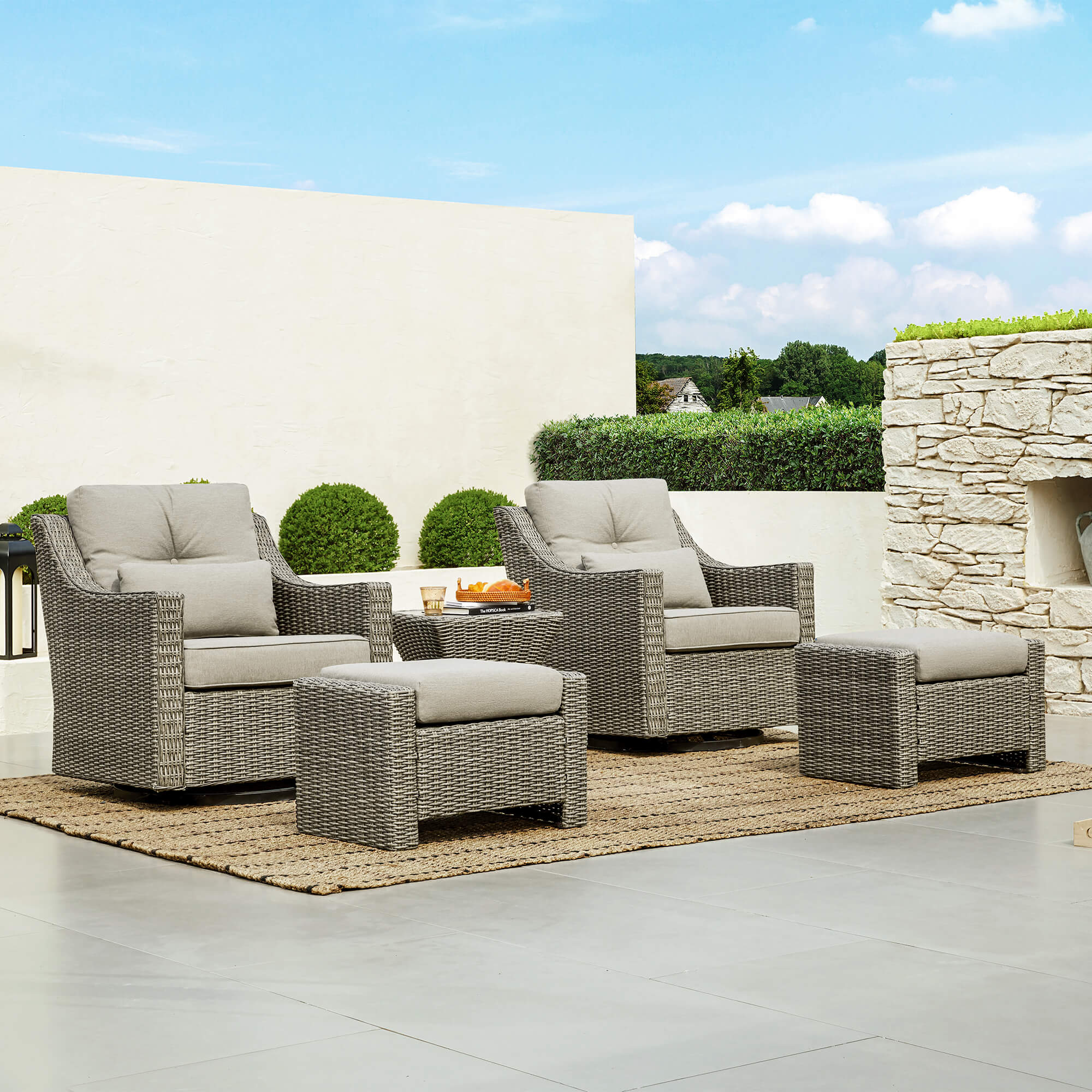 Elara Rattan Outdoor 5-Piece Patio Set - Image 60