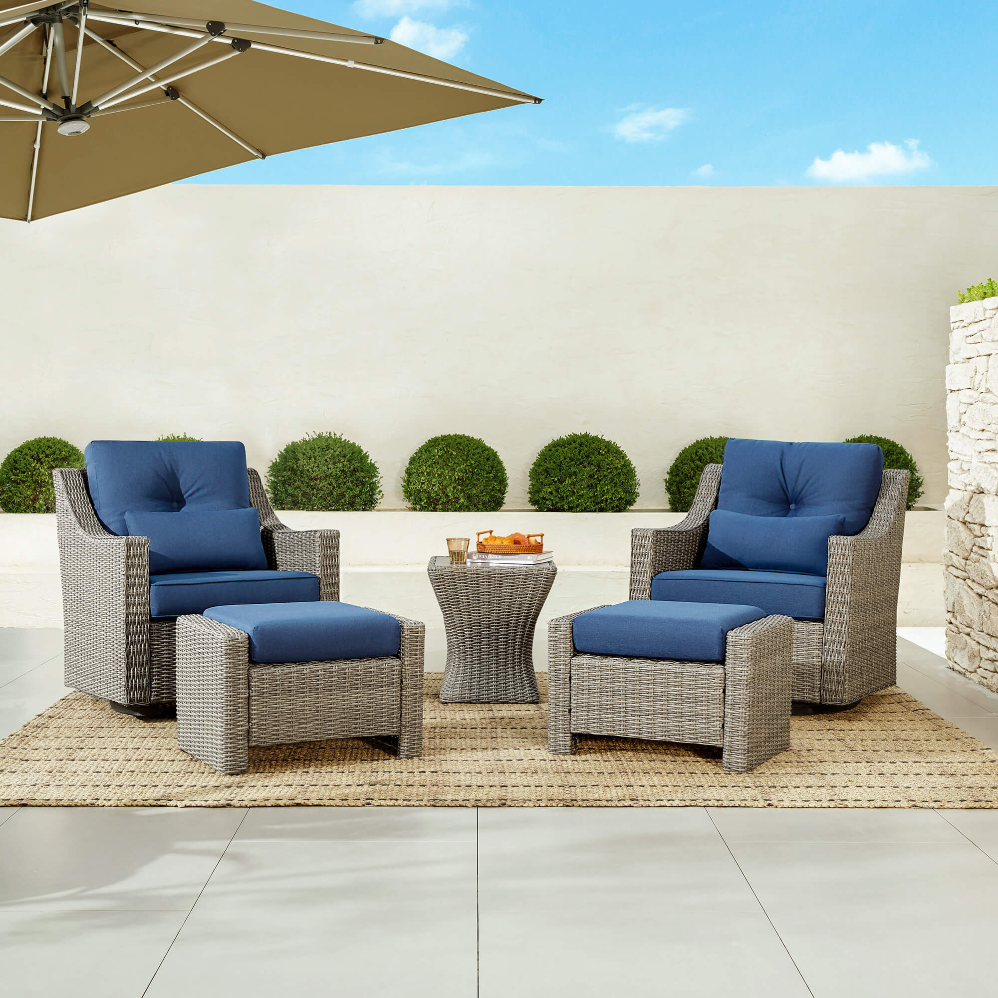 Elara Rattan Outdoor 5-Piece Patio Set - Image 67
