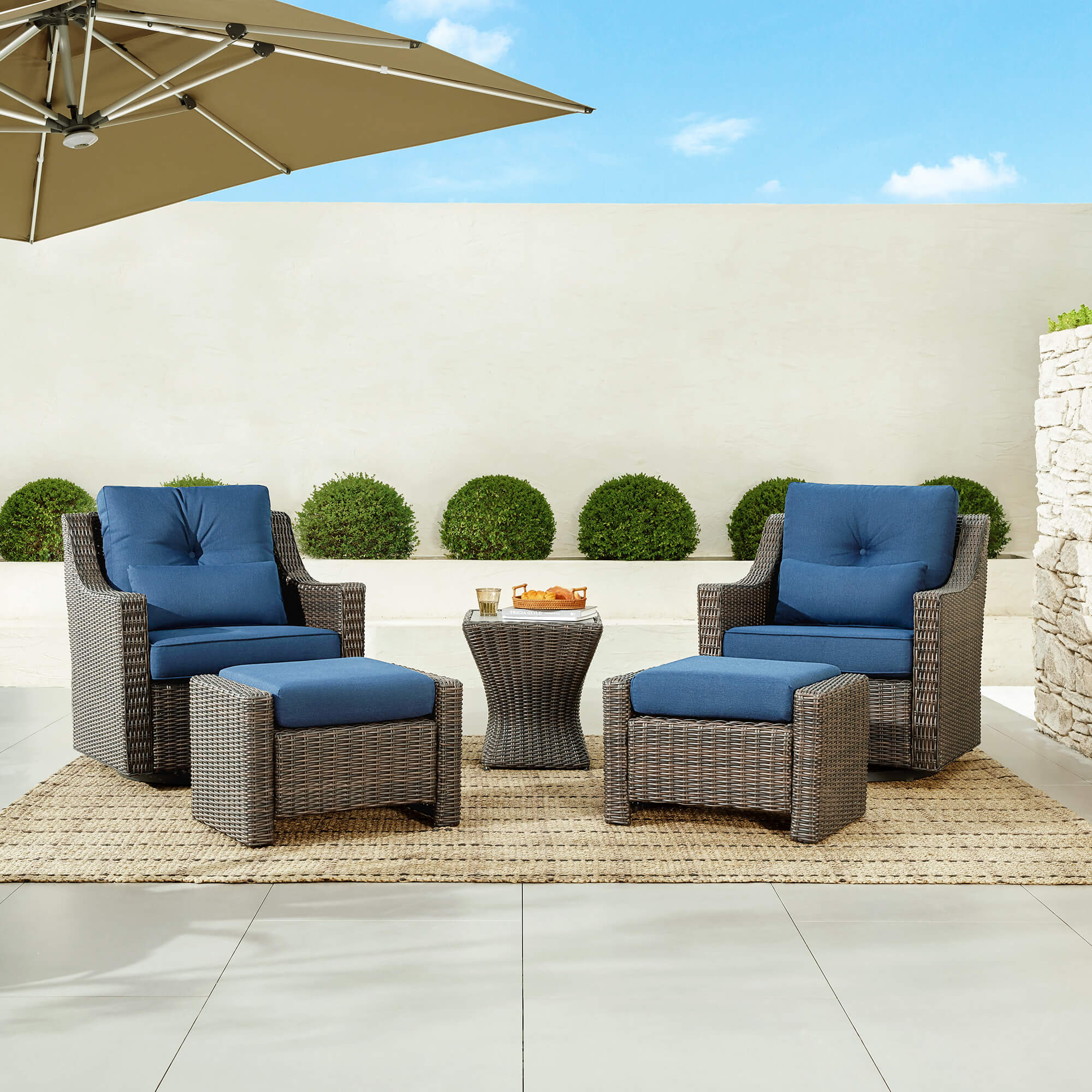 Elara Rattan Outdoor 5-Piece Patio Set - Image 75