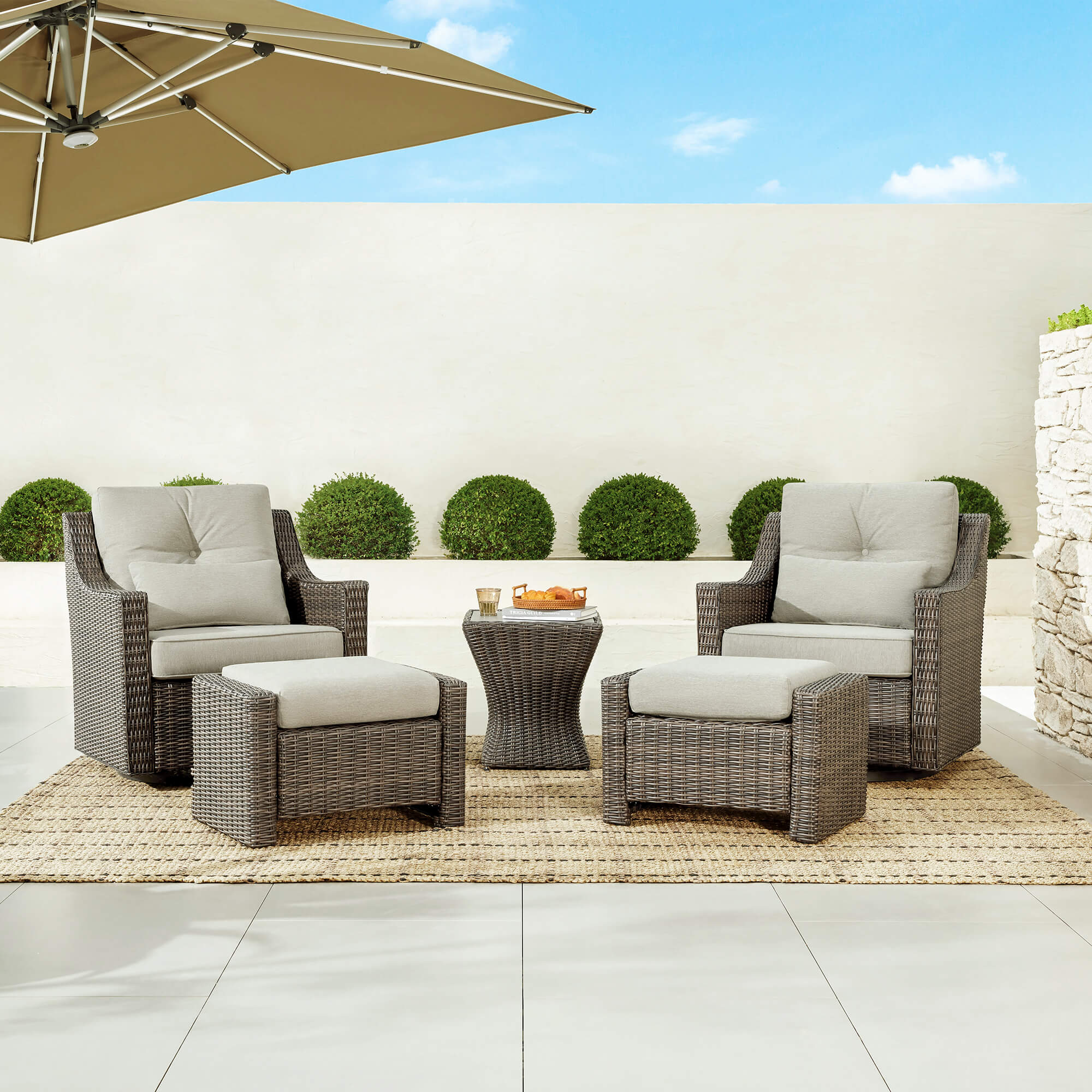 Elara Rattan Outdoor 5-Piece Patio Set - Image 76