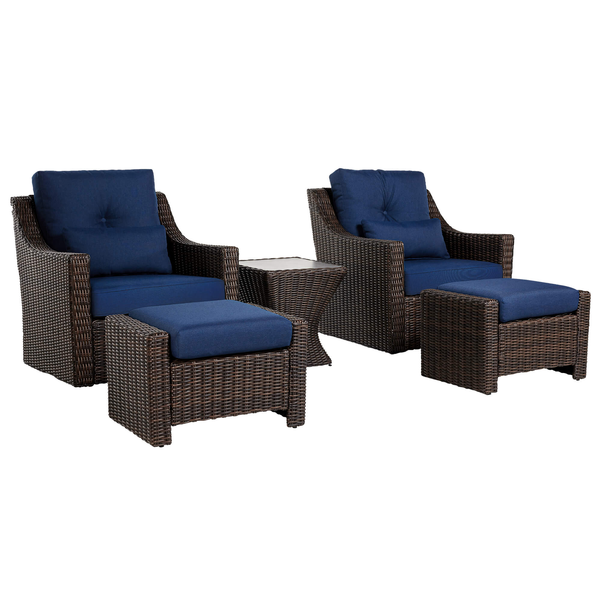Elara Rattan Outdoor 5-Piece Patio Set - Image 8