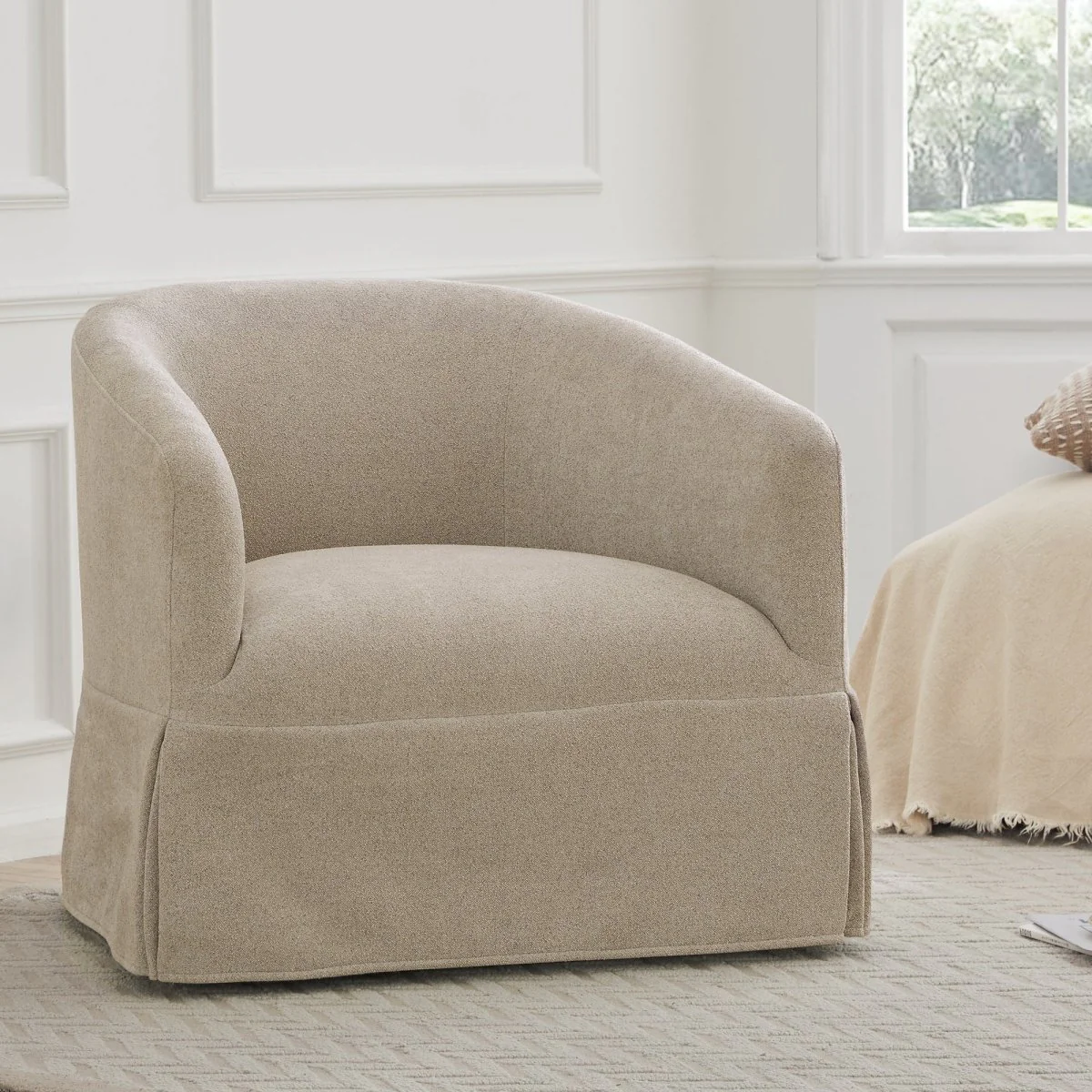 EllaGrace Slipcovered Swivel Armchair - Image 23