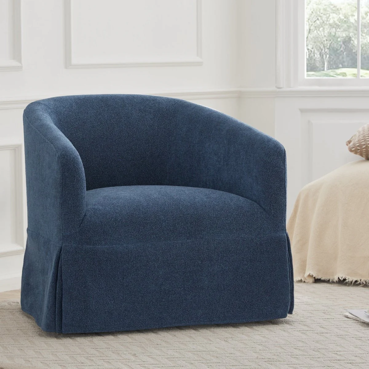 EllaGrace Slipcovered Swivel Armchair - Image 31