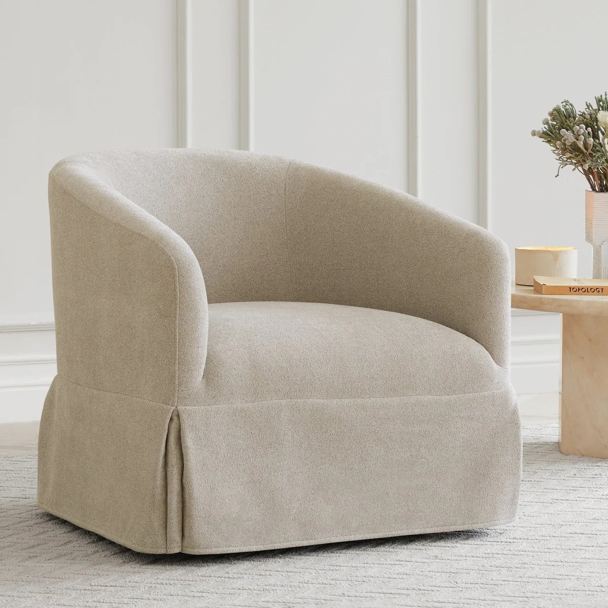 EllaGrace Slipcovered Swivel Armchair - Image 4