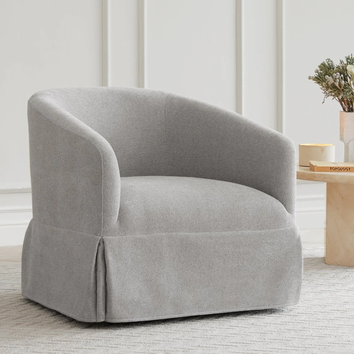 EllaGrace Slipcovered Swivel Armchair - Image 43