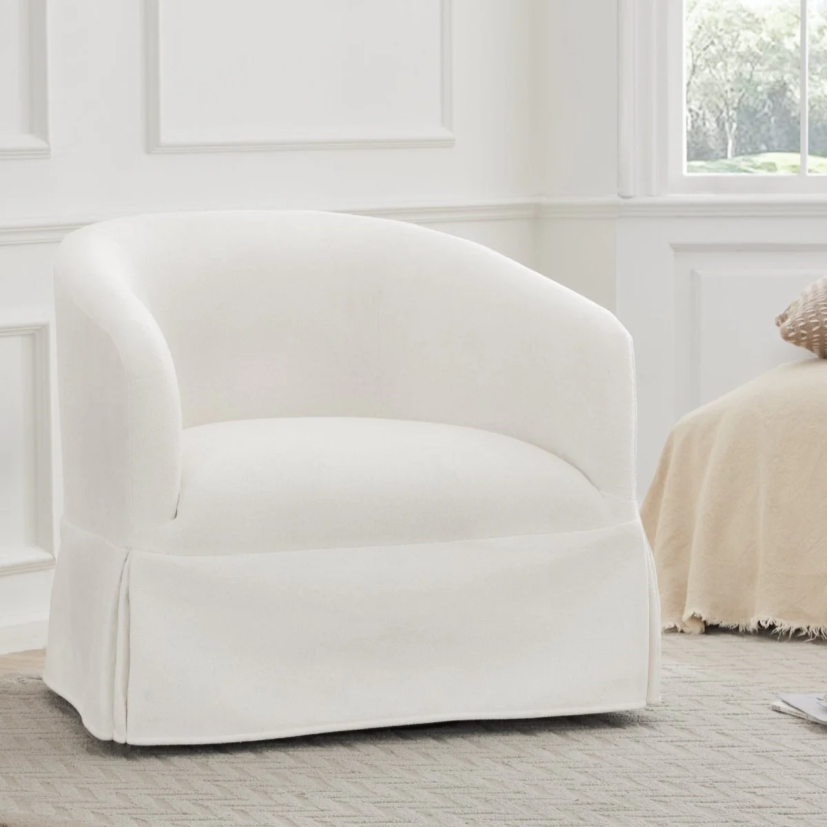 EllaGrace Slipcovered Swivel Armchair - Image 5