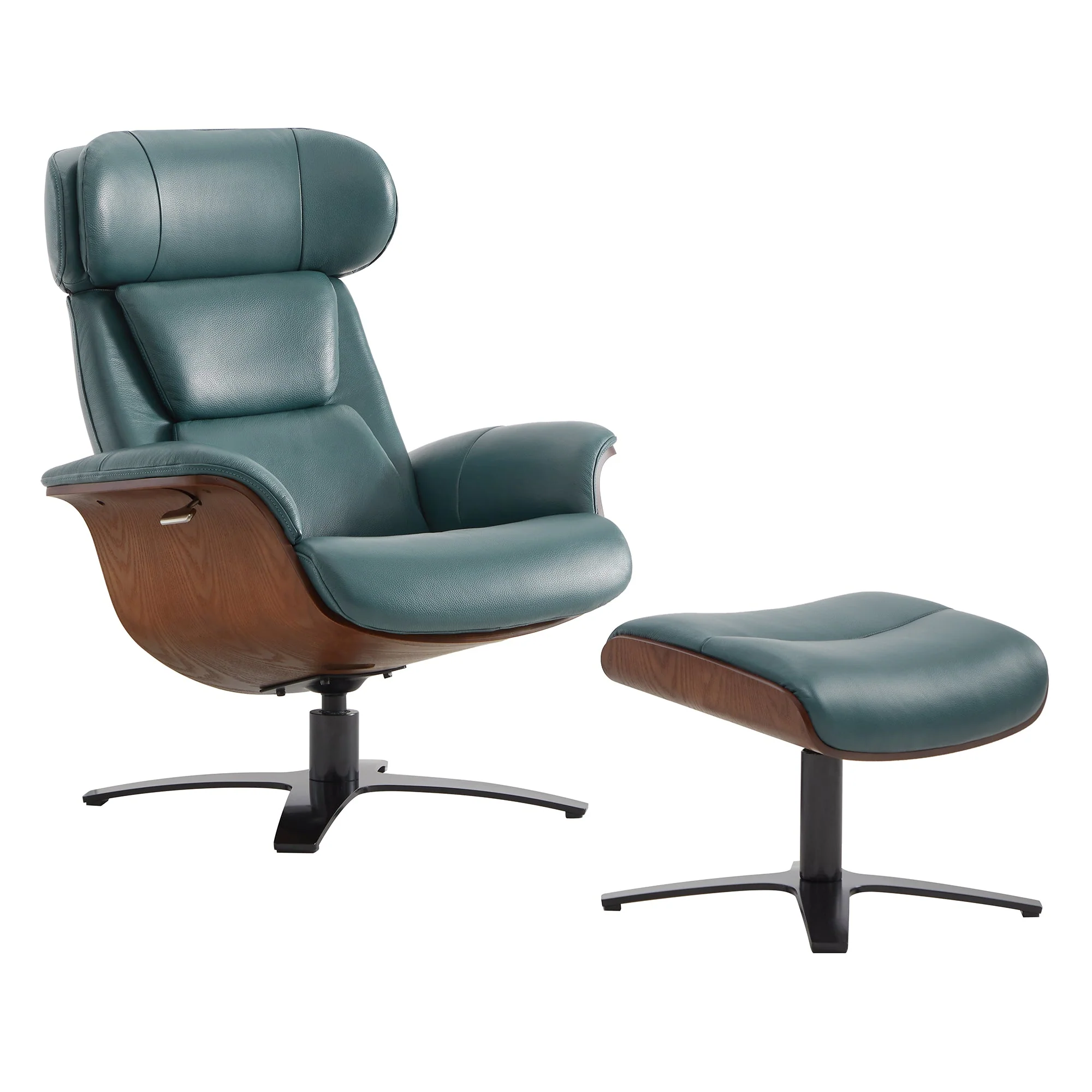 Elvin Genuine Leather Recliner Lounge Chair & Ottoman - Image 12