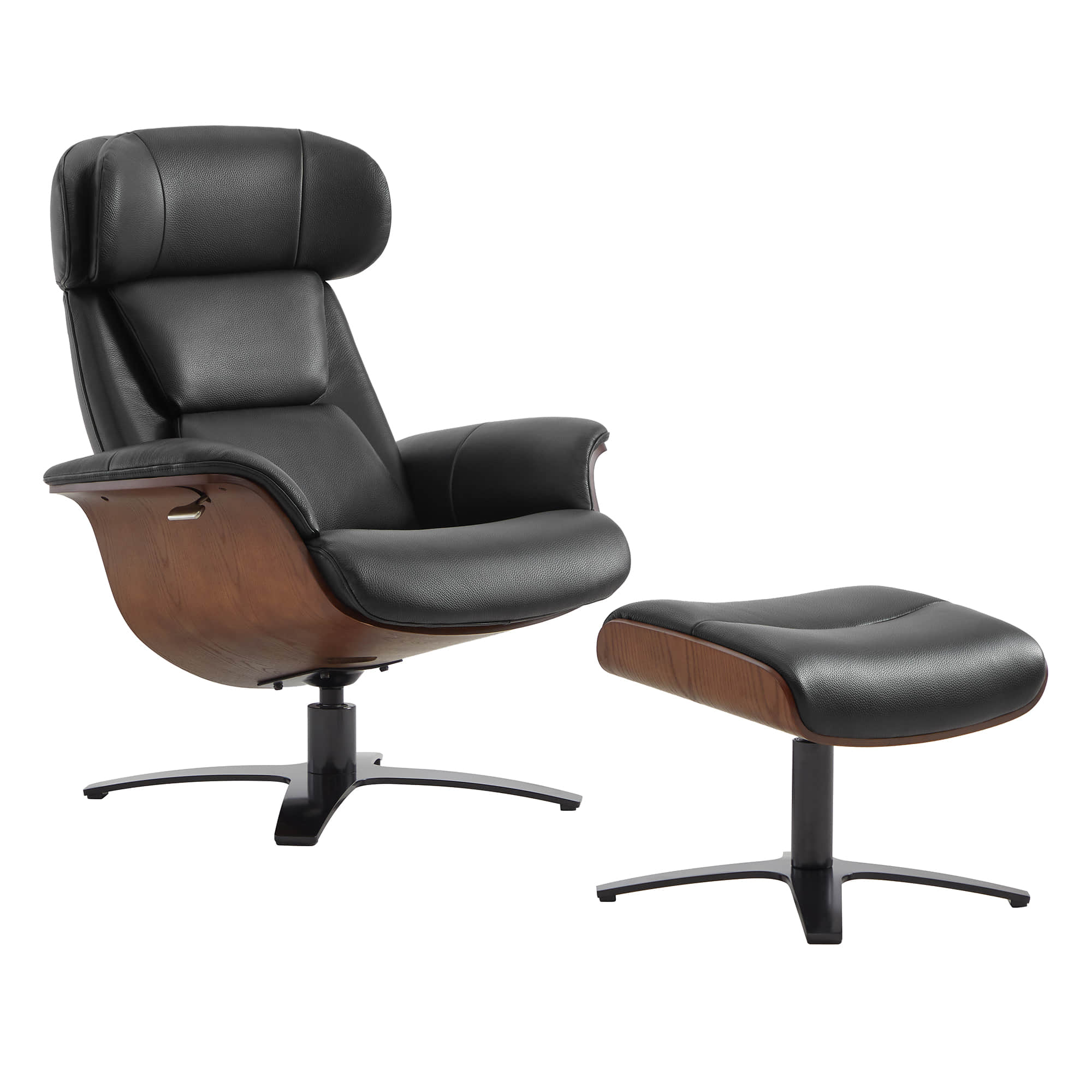 Elvin Genuine Leather Recliner Lounge Chair & Ottoman - Image 25