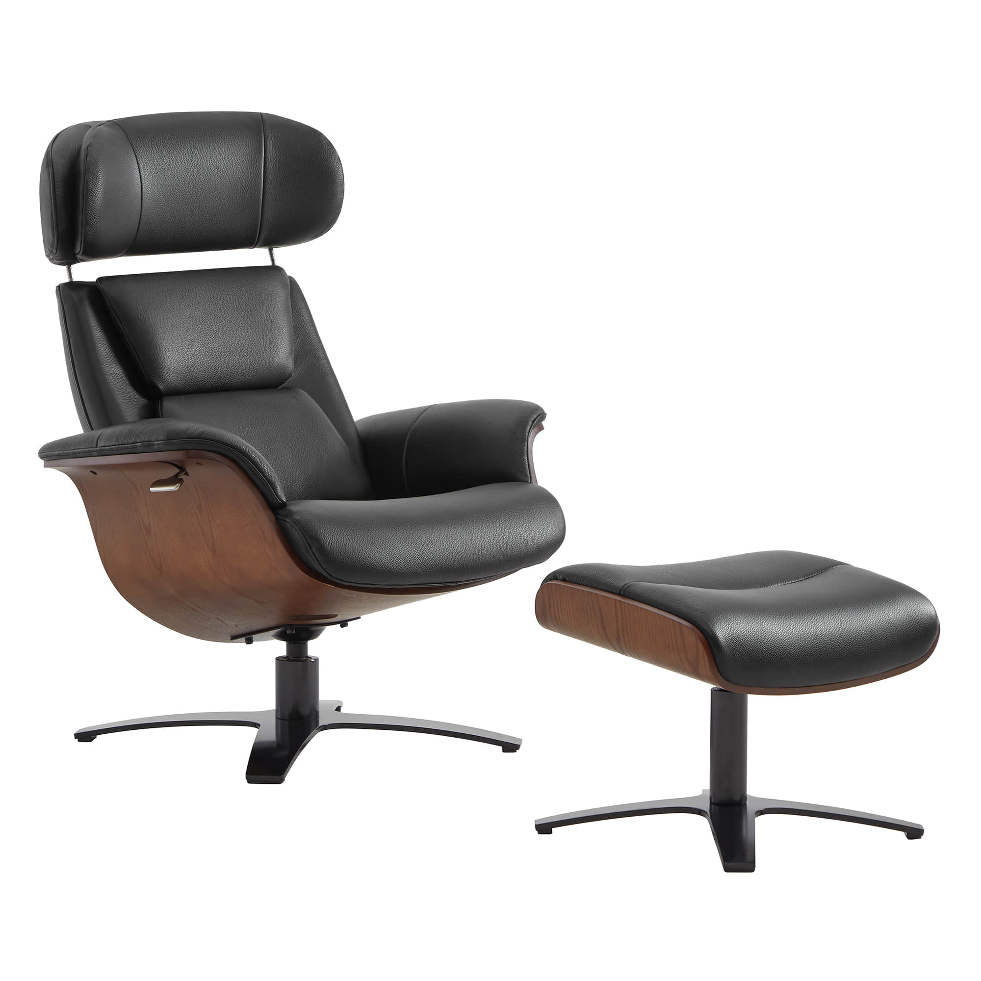 Elvin Genuine Leather Recliner Lounge Chair & Ottoman - Image 26
