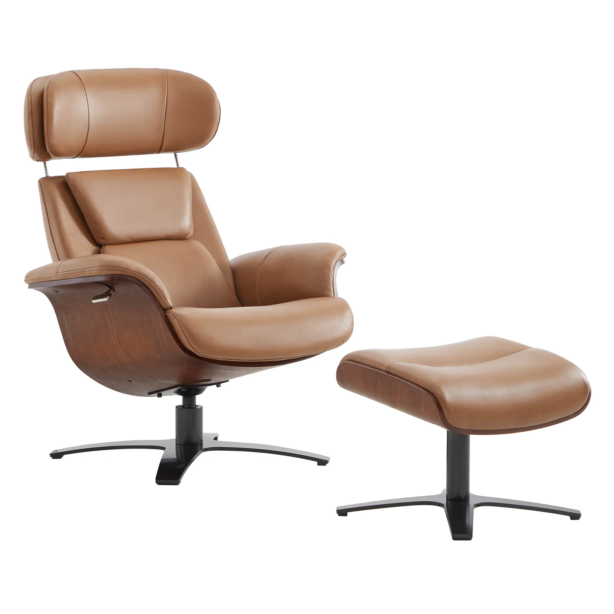 Elvin Genuine Leather Recliner Lounge Chair & Ottoman - Image 5