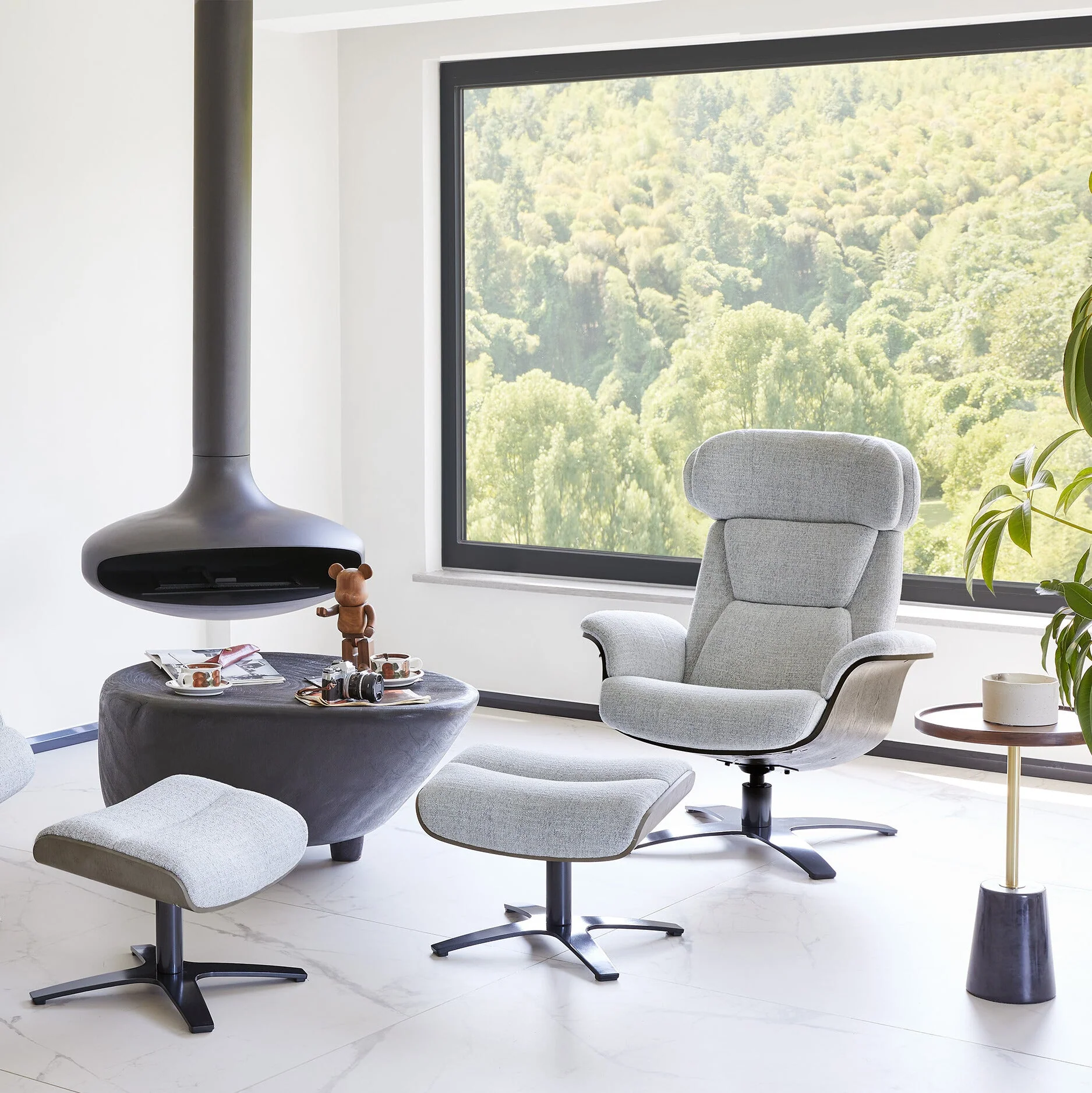 Elvin Genuine Leather Recliner Lounge Chair & Ottoman - Image 52