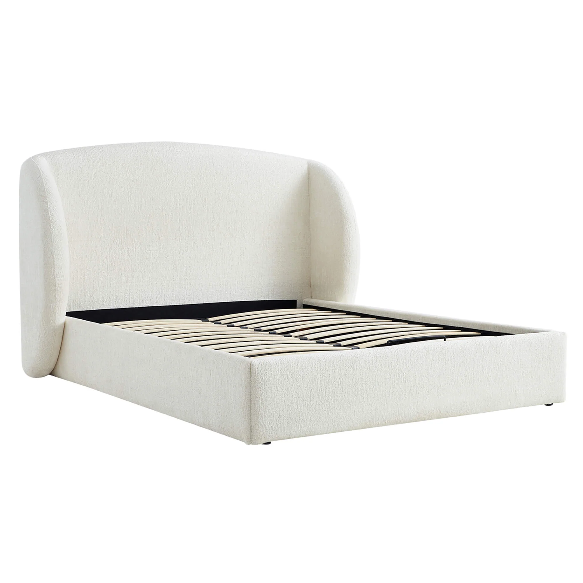 Evie Wingback Upholstered Storage Platform Bed - Image 12