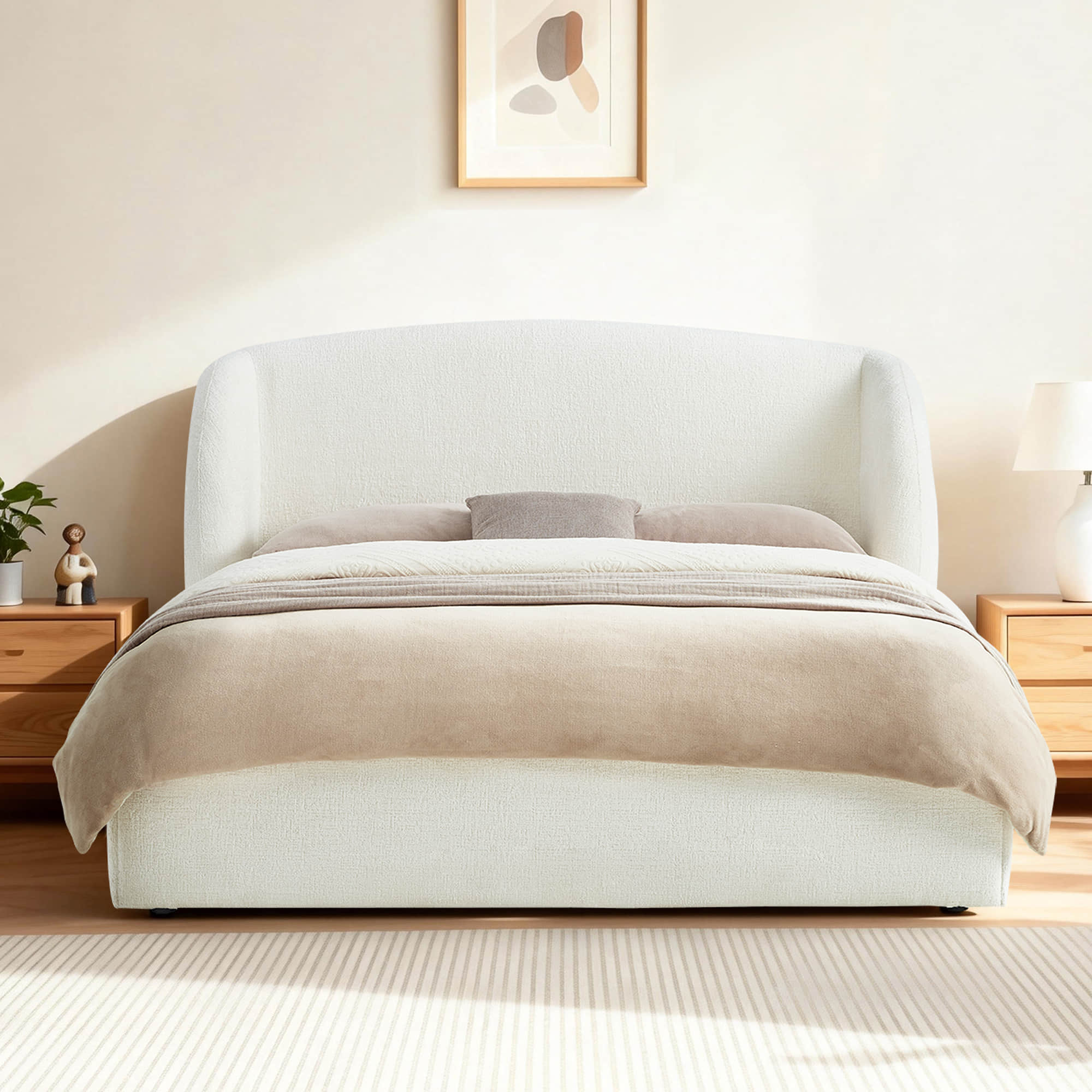 Evie Wingback Upholstered Storage Platform Bed - Image 3
