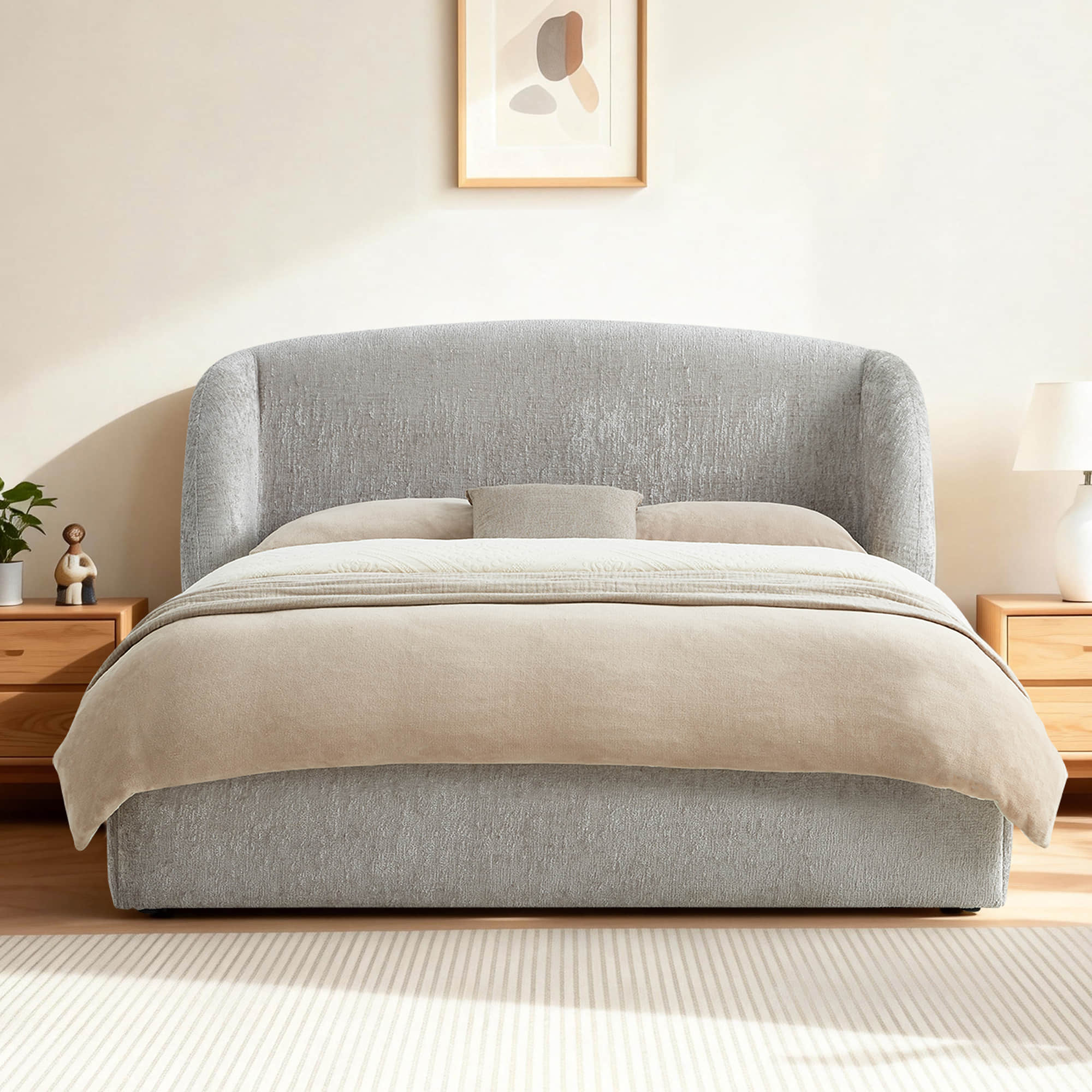 Evie Wingback Upholstered Storage Platform Bed - Image 4