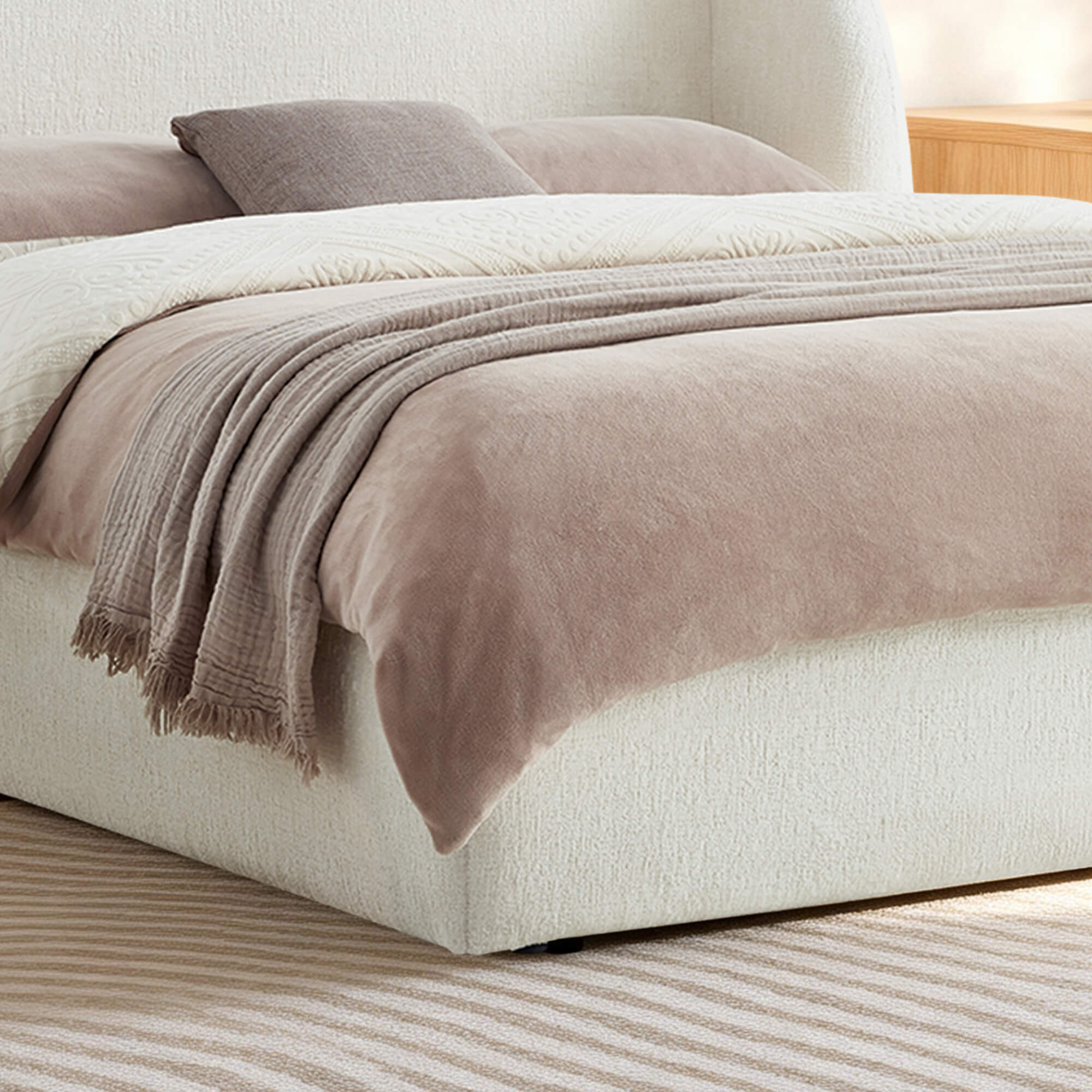 Evie Wingback Upholstered Storage Platform Bed - Image 5