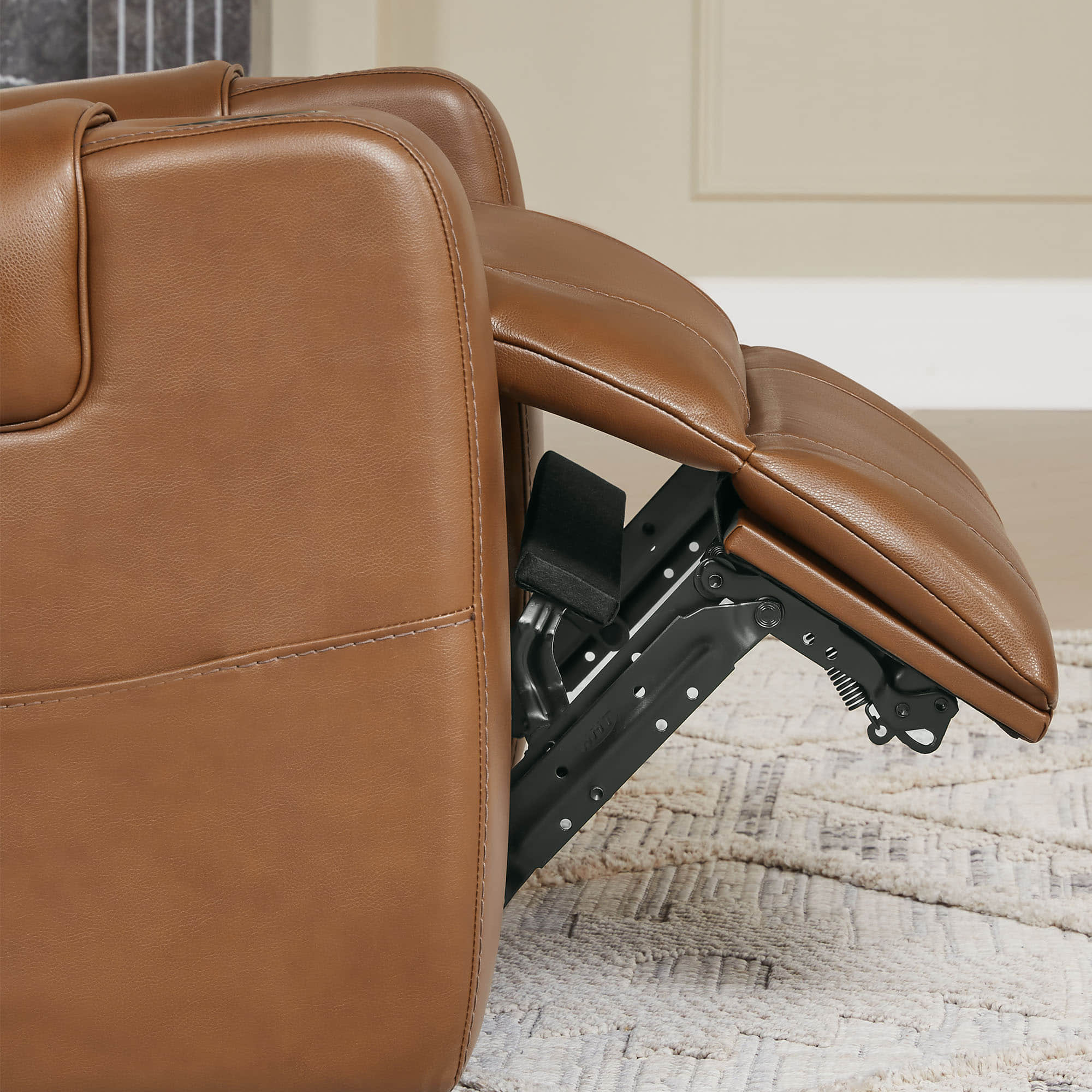 Garrison Genuine Leather Power Lay Flat Recliner with Power Headrest - Image 14