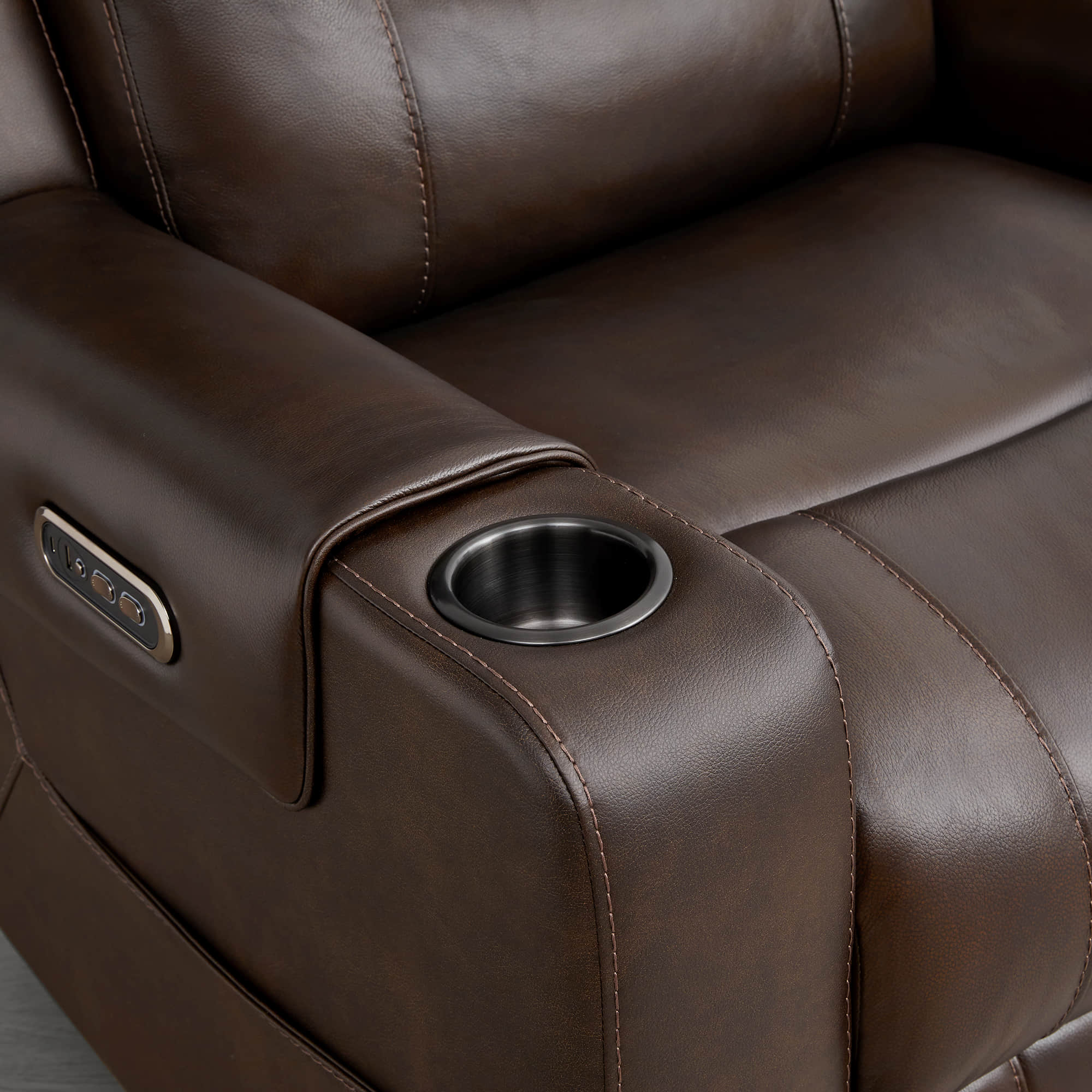 Garrison Genuine Leather Power Lay Flat Recliner with Power Headrest - Image 35