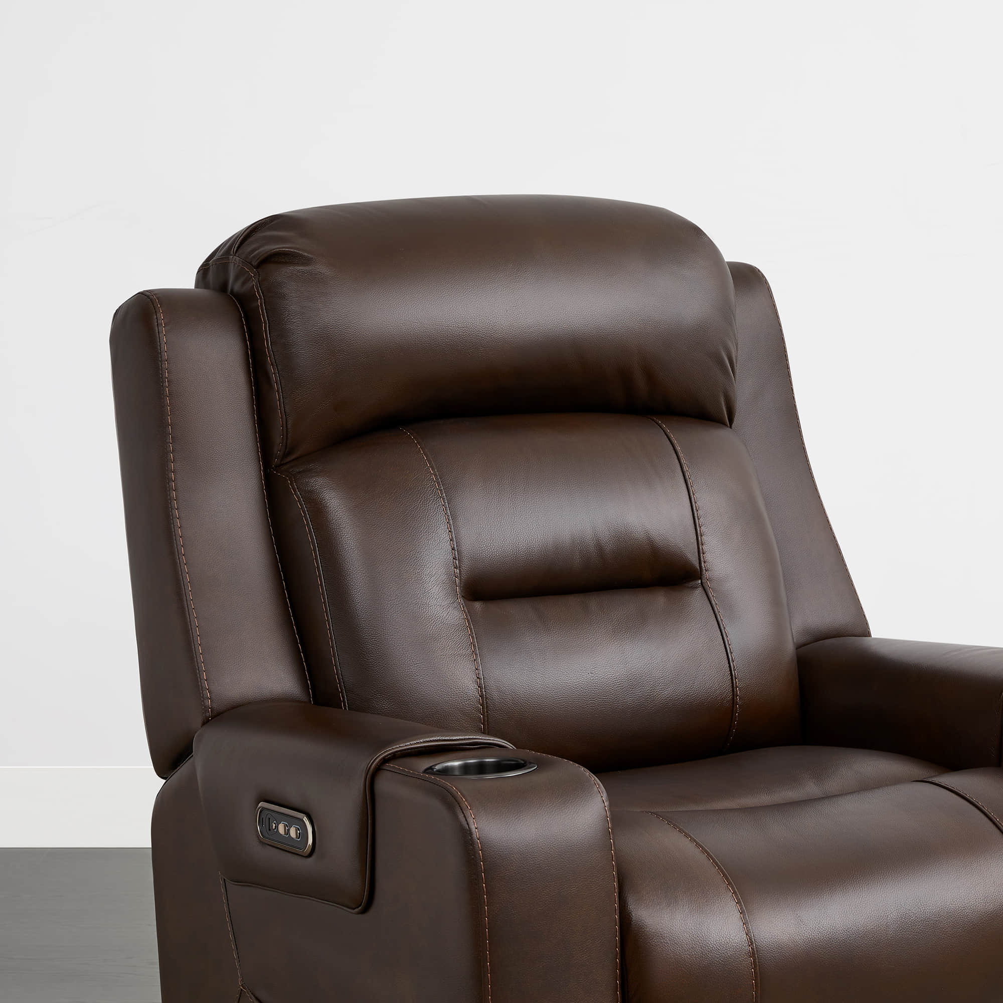 Garrison Genuine Leather Power Lay Flat Recliner with Power Headrest - Image 40