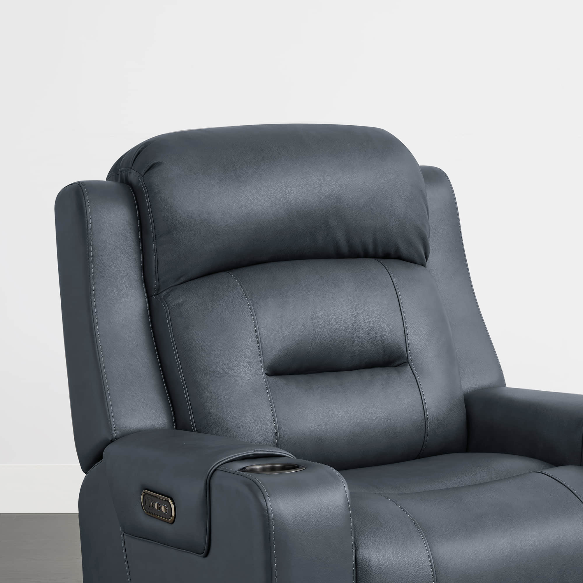 Garrison Genuine Leather Power Lay Flat Recliner with Power Headrest - Image 55
