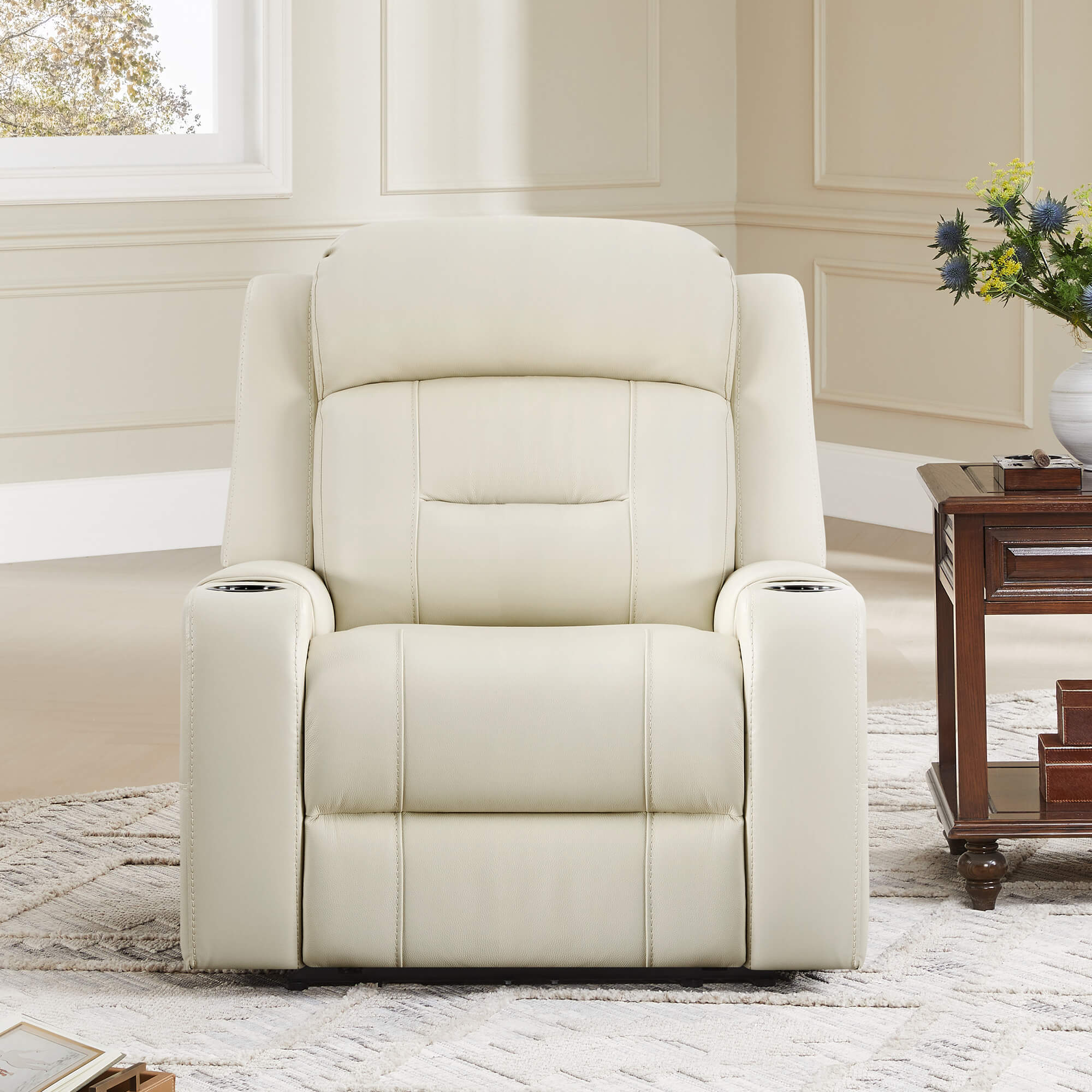 Garrison Genuine Leather Power Lay Flat Recliner with Power Headrest - Image 78