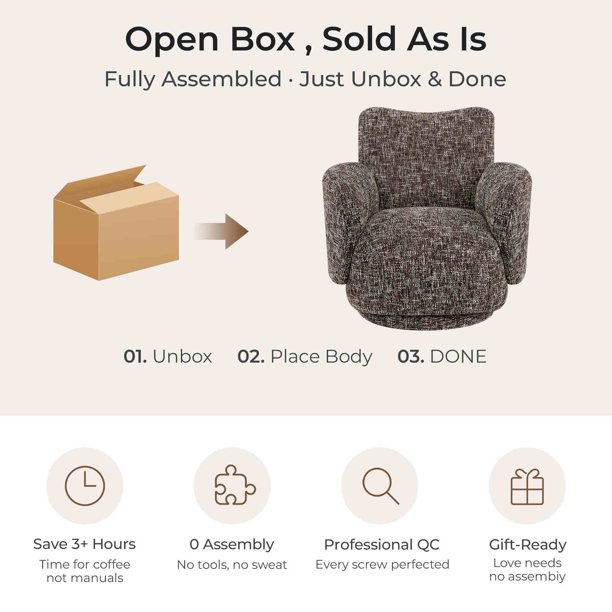 Gloria Modern Swivel Armchair - Image 3