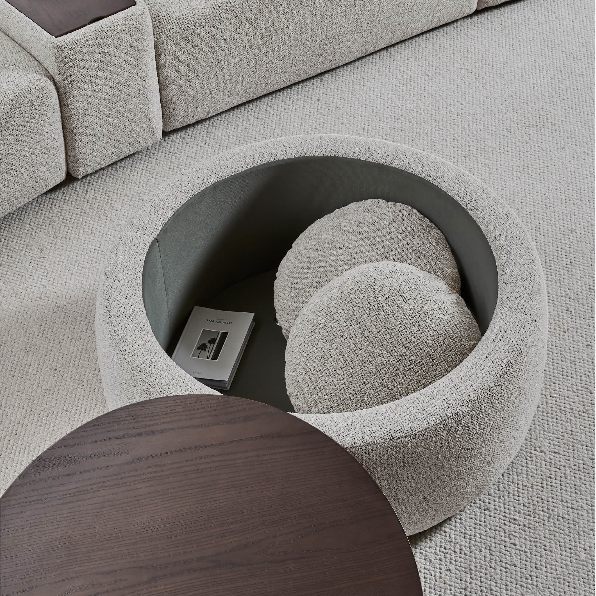 Grace Round Storage Ottoman Coffee Table - Image 10