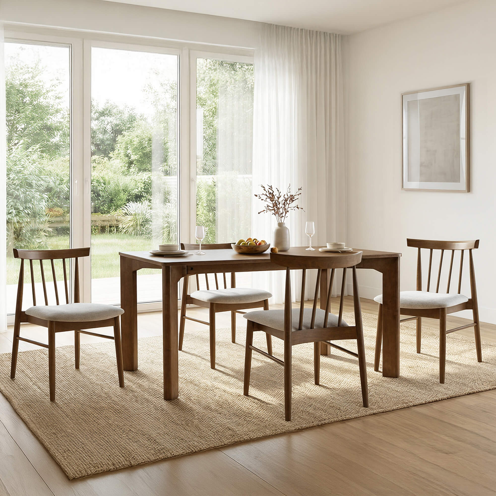 Hanna Mid-century Windsor Solid Wood Dining Chair(Set of 2) - Image 4