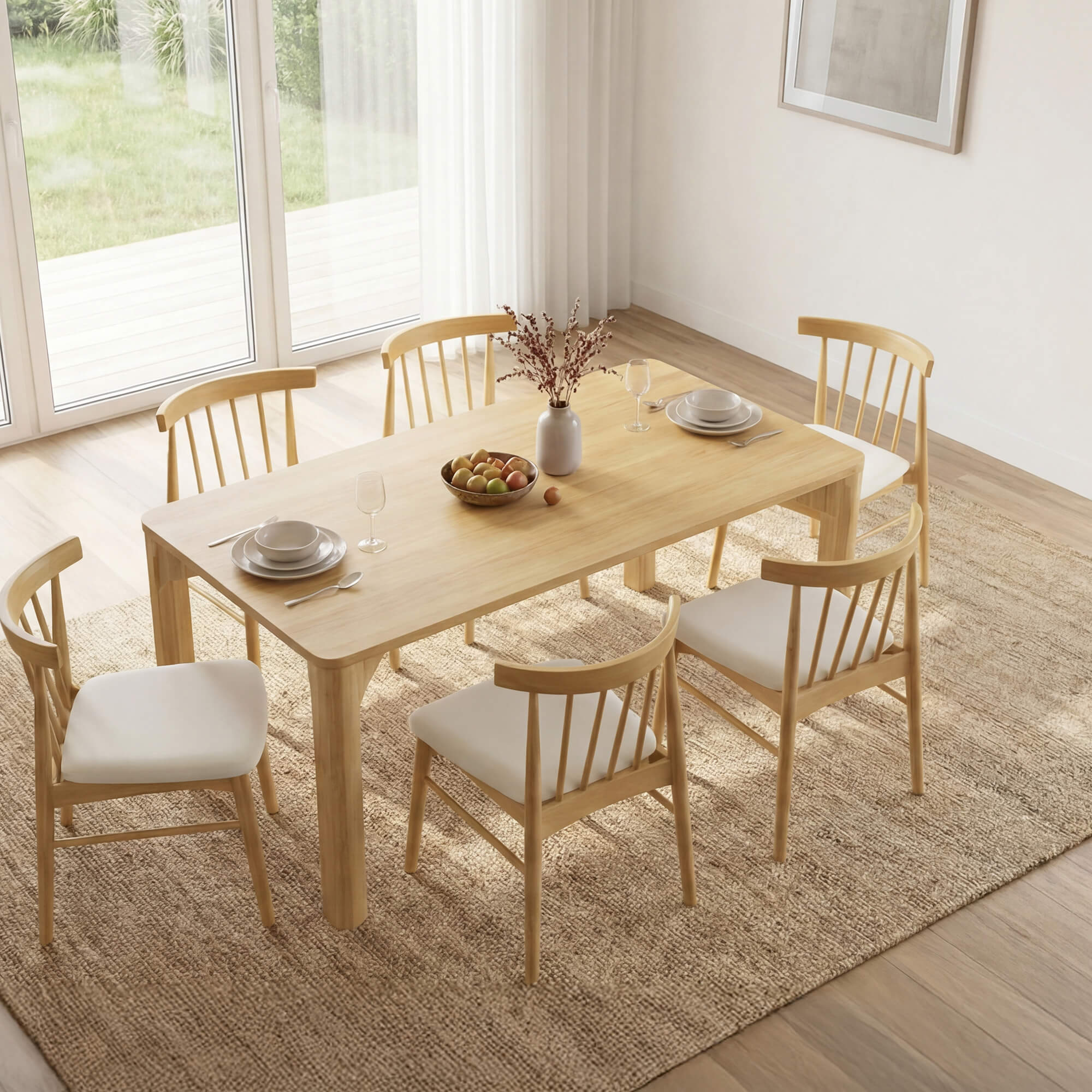 Hanna Mid-century Windsor Solid Wood Dining Chair(Set of 2) - Image 7