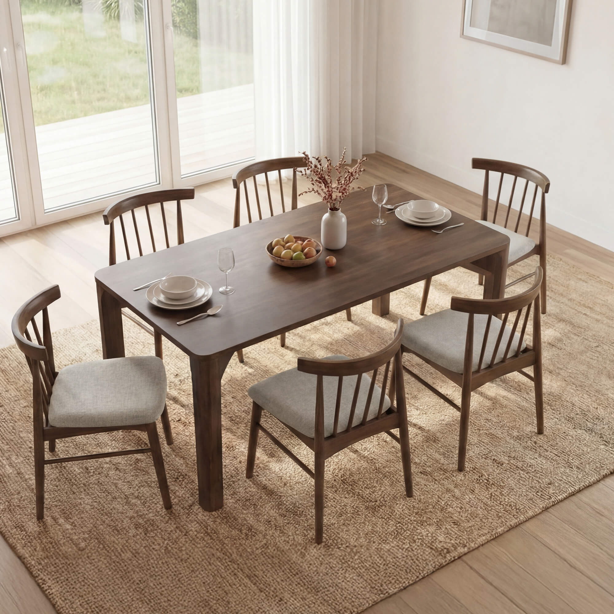 Hanna Mid-century Windsor Solid Wood Dining Chair(Set of 2) - Image 8