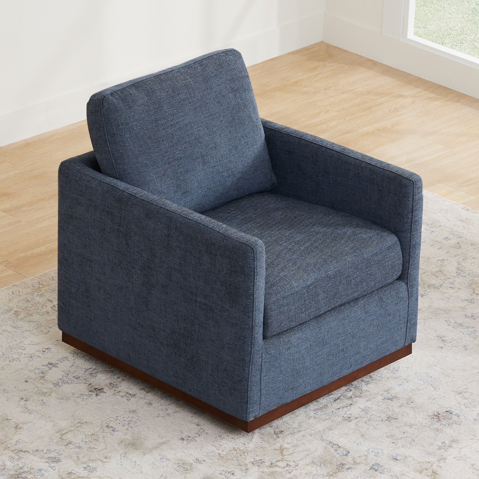 Henry Swivel Accent Chair with Wood Base - Image 64