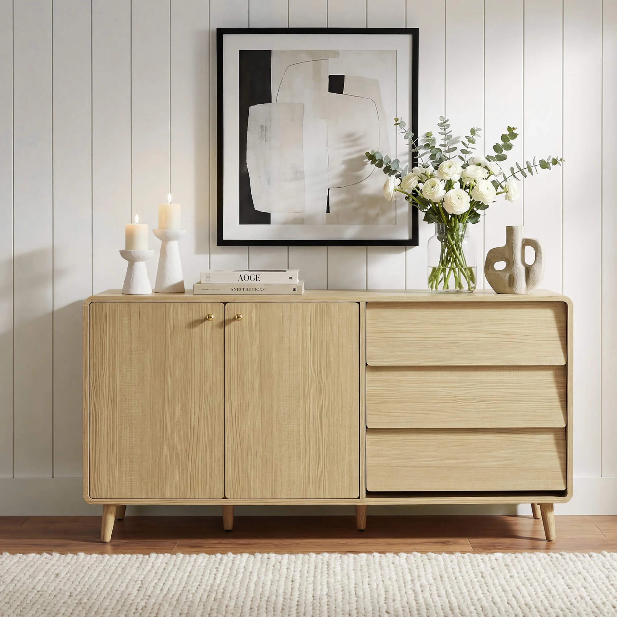 58” Hudson Mid-century Arc-Shaped Sideboard - Image 4