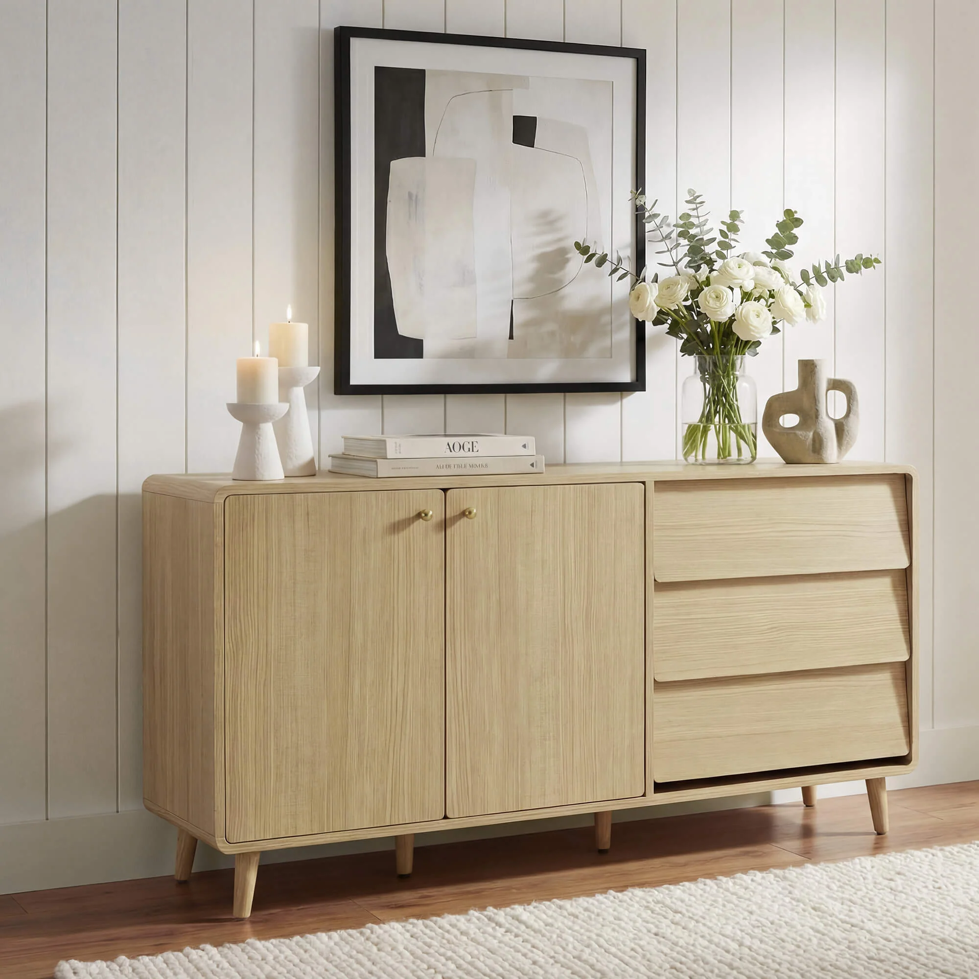 58” Hudson Mid-century Arc-Shaped Sideboard - Image 5