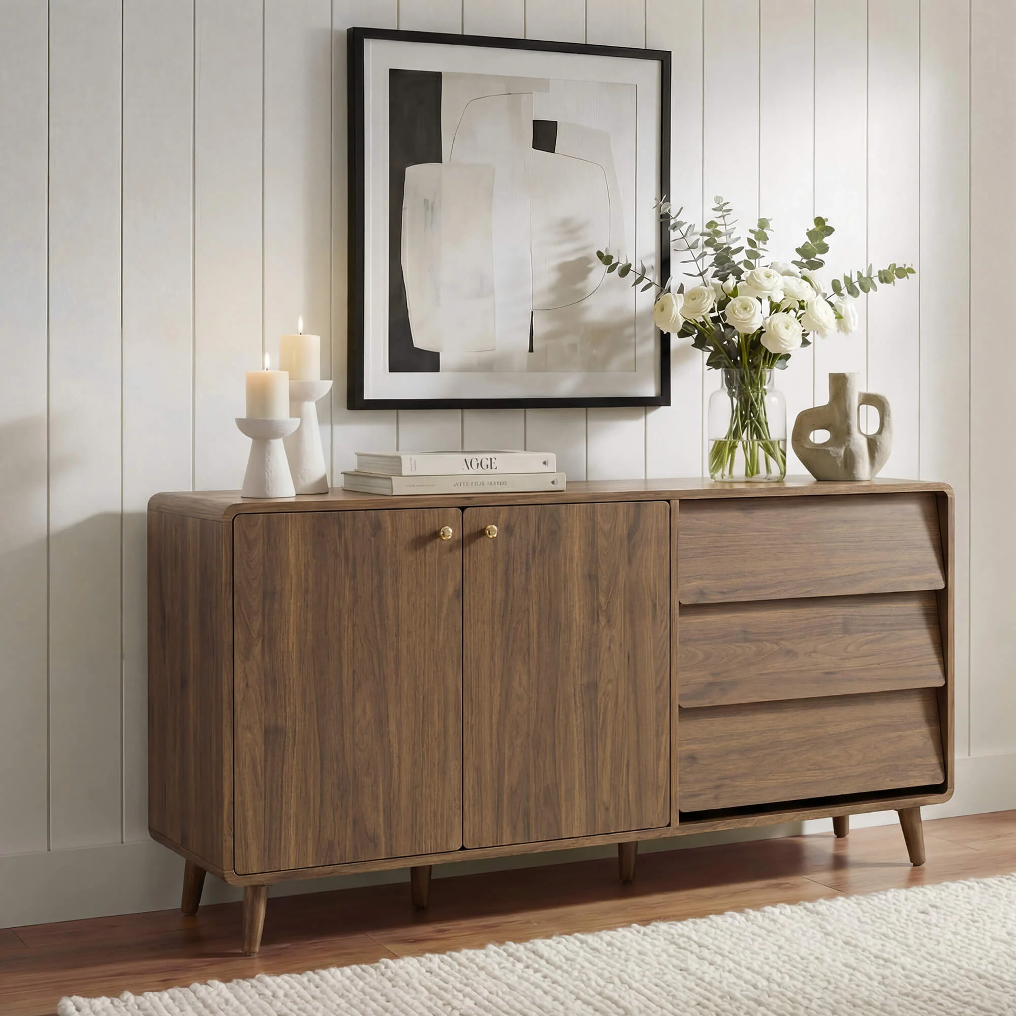 58” Hudson Mid-century Arc-Shaped Sideboard - Image 7
