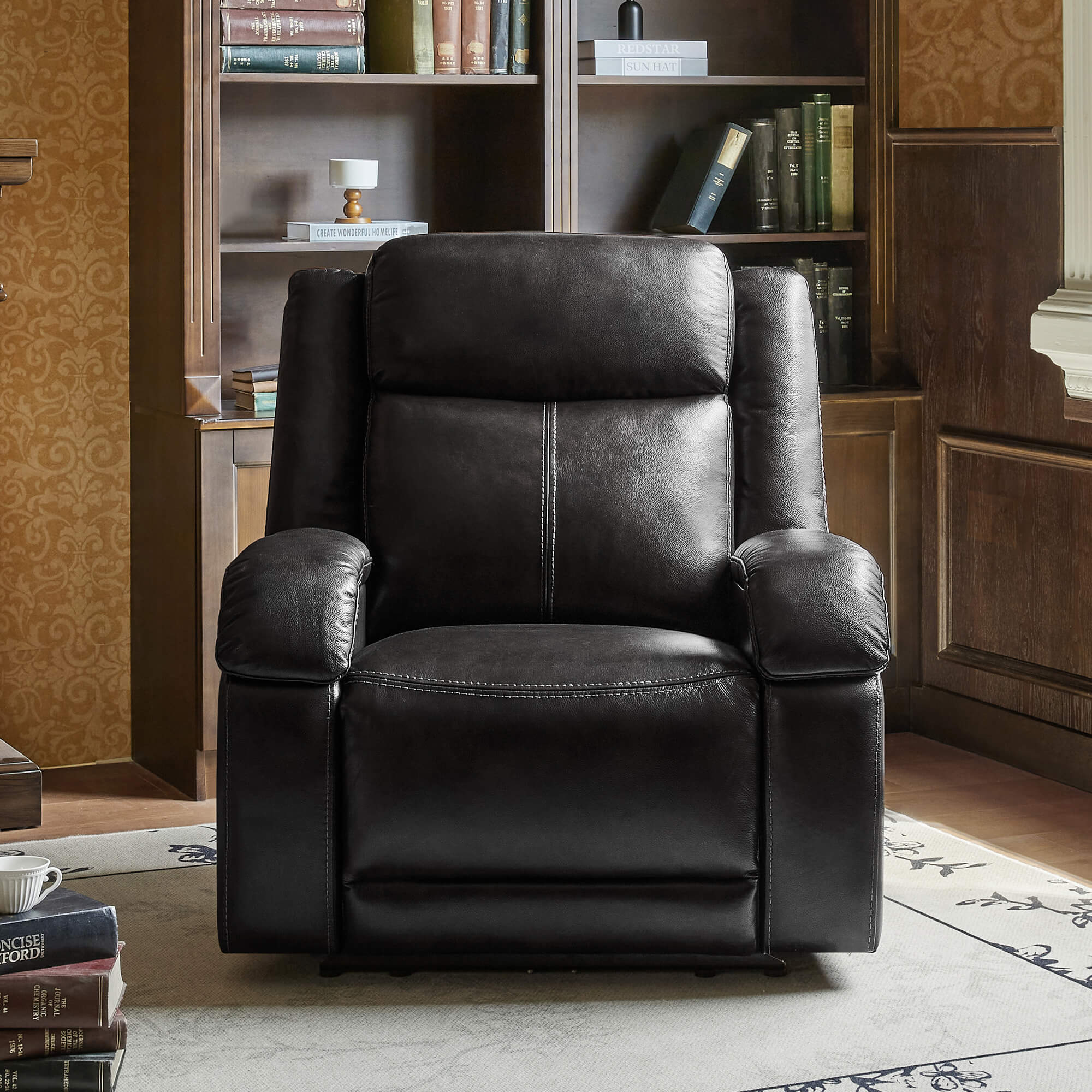 Isaac Genuine Leather Wall Hugger Power Recliner with Power Headrest - Image 111
