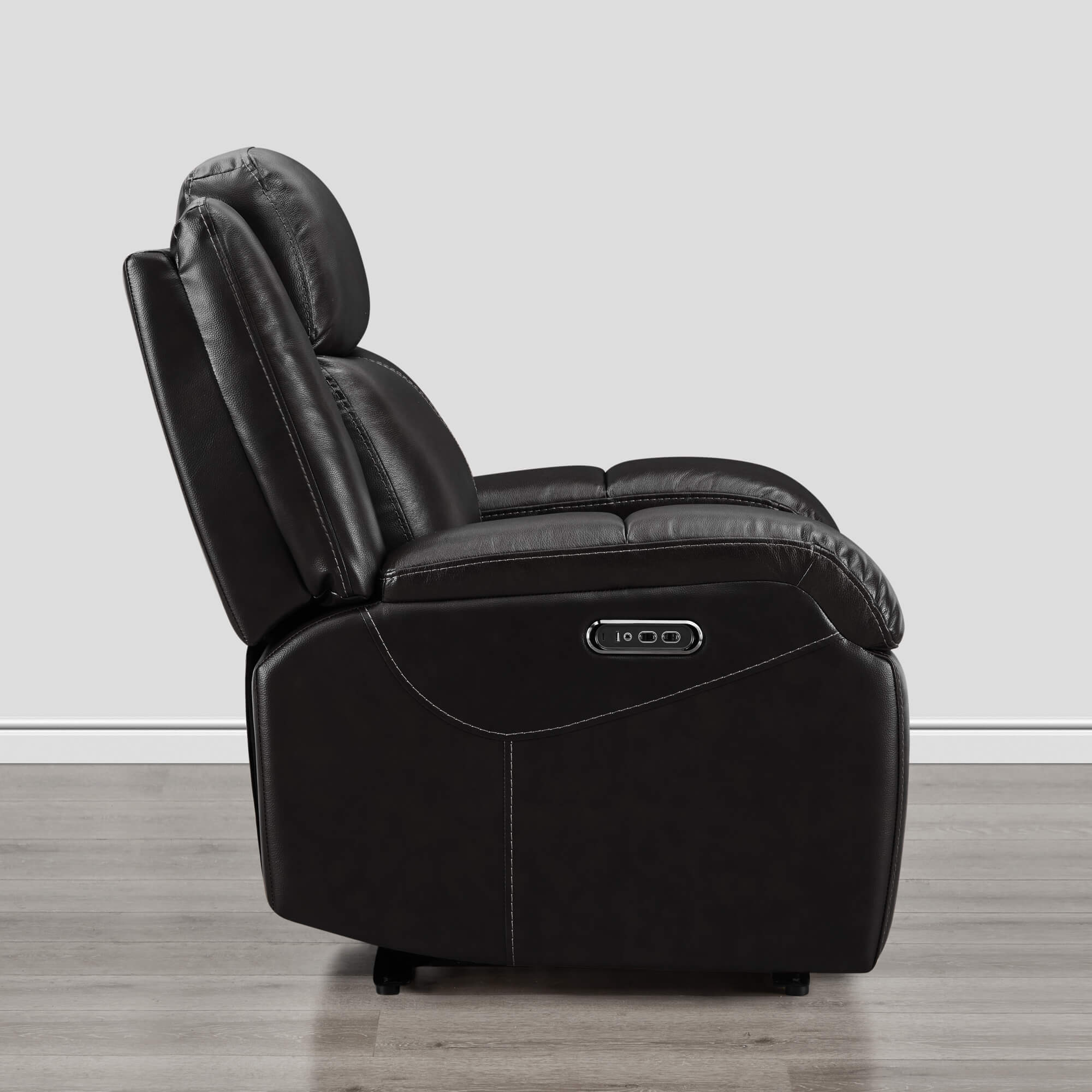 Isaac Genuine Leather Wall Hugger Power Recliner with Power Headrest - Image 119